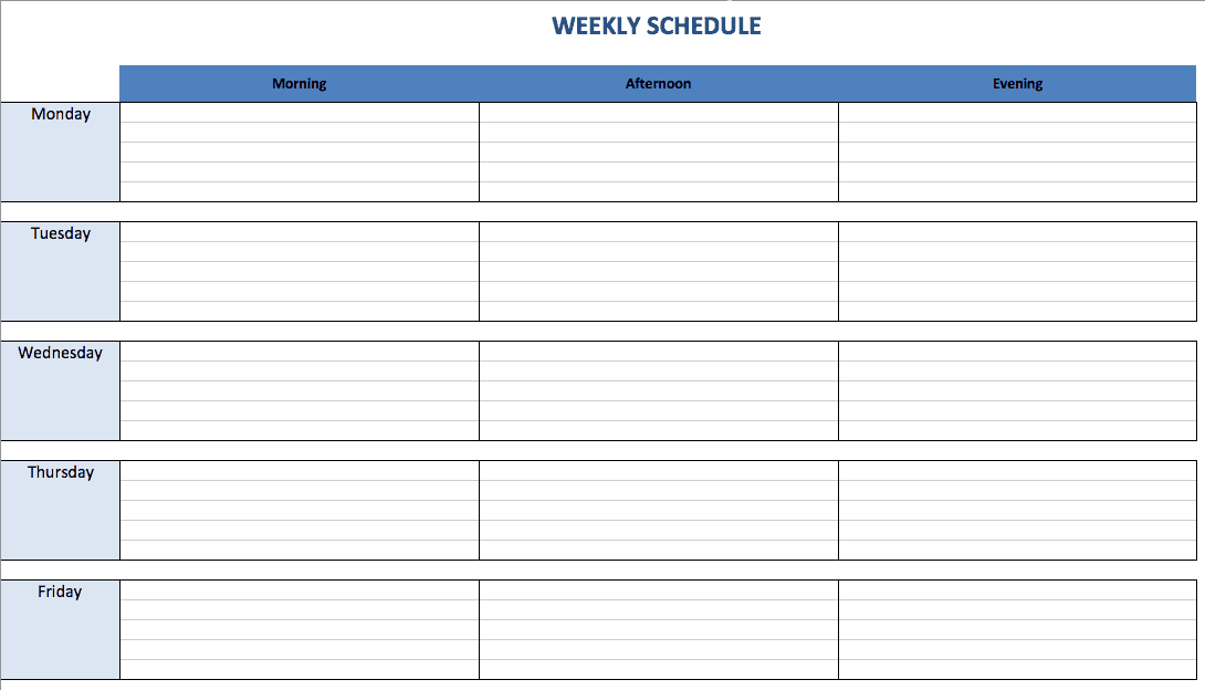 excel microsoft free template schedule