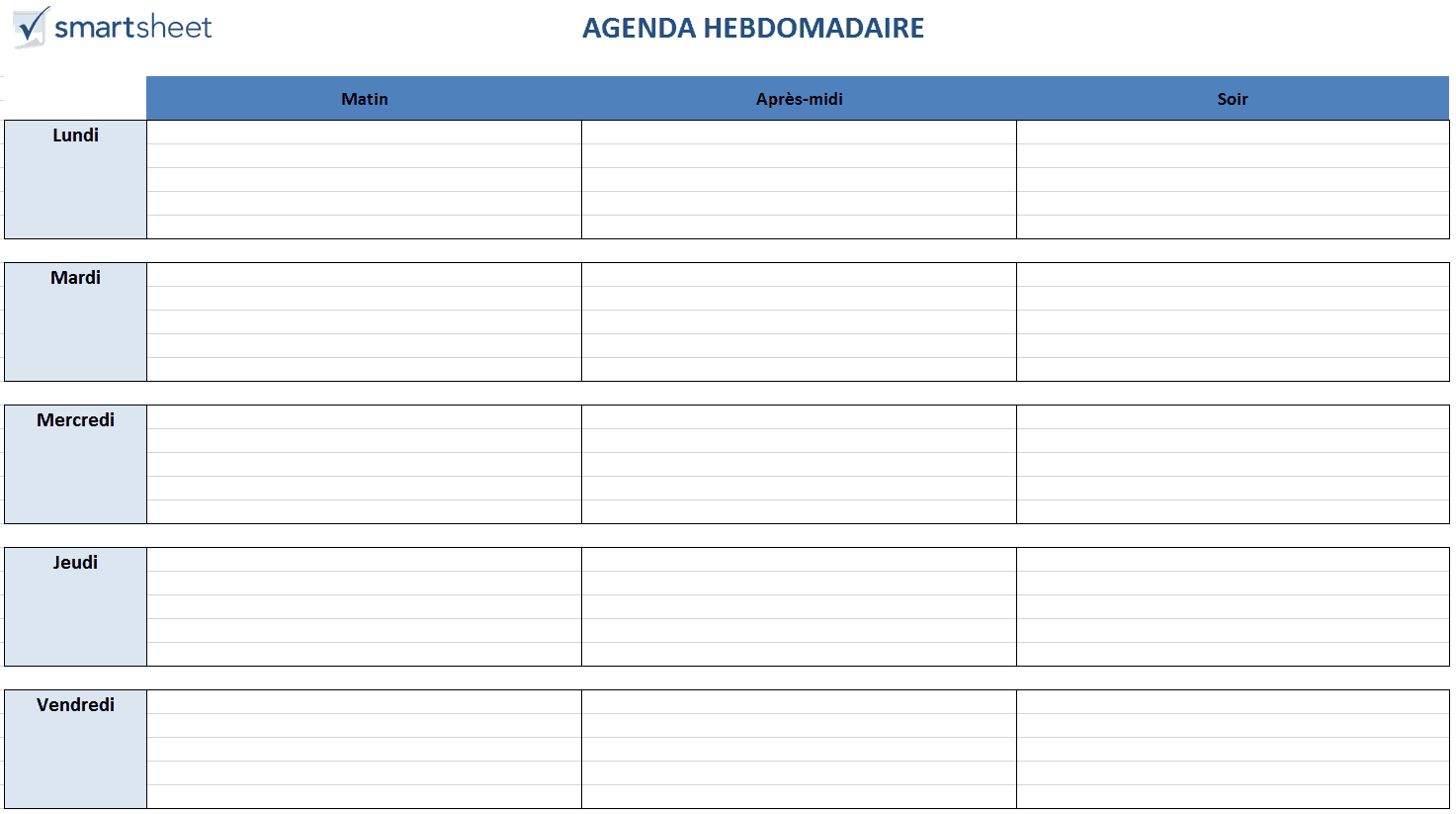 exemple planning semaine gratuit