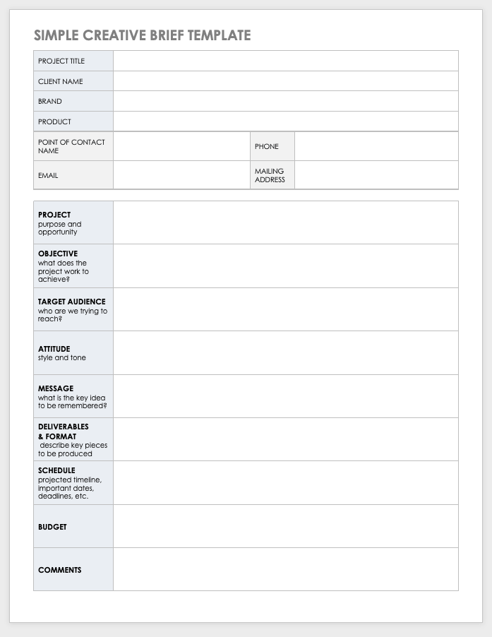 Simple Creative Brief Template