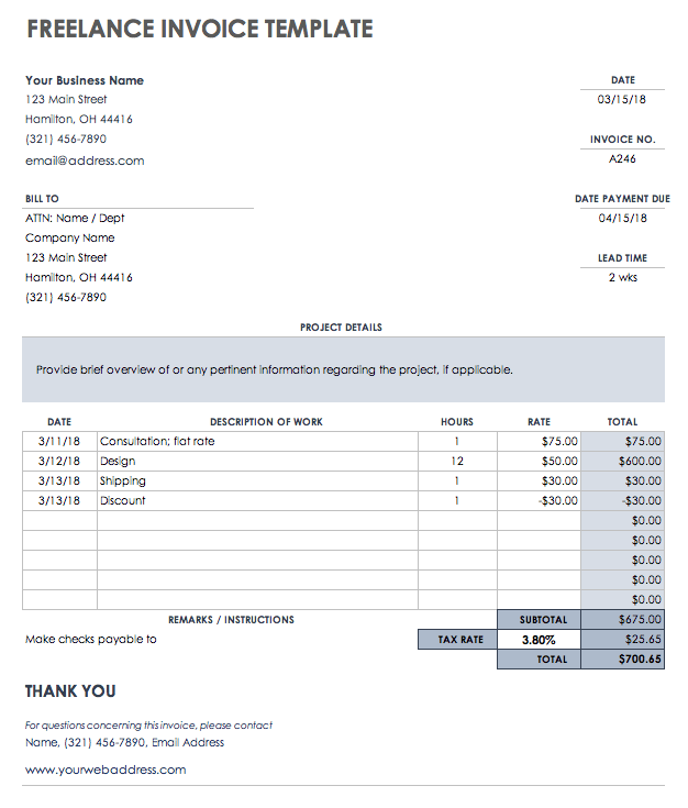 Freelance Invoice Template