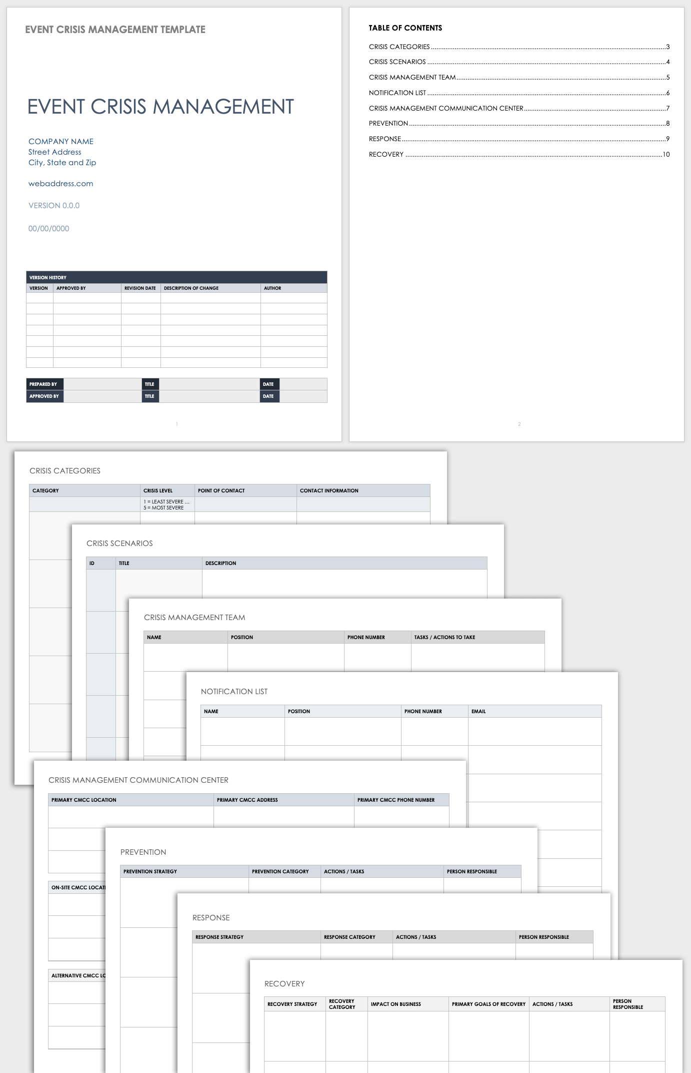 Event Crisis Management Template