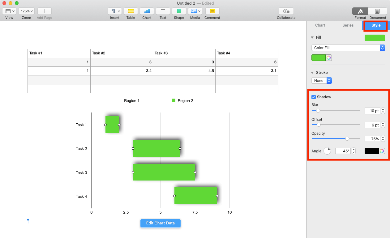 Customize Chart Shadows