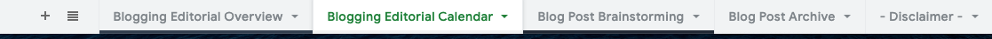 Blog Editorial Calendar Tab