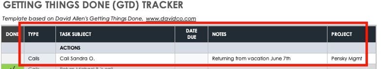 GTD enter task details