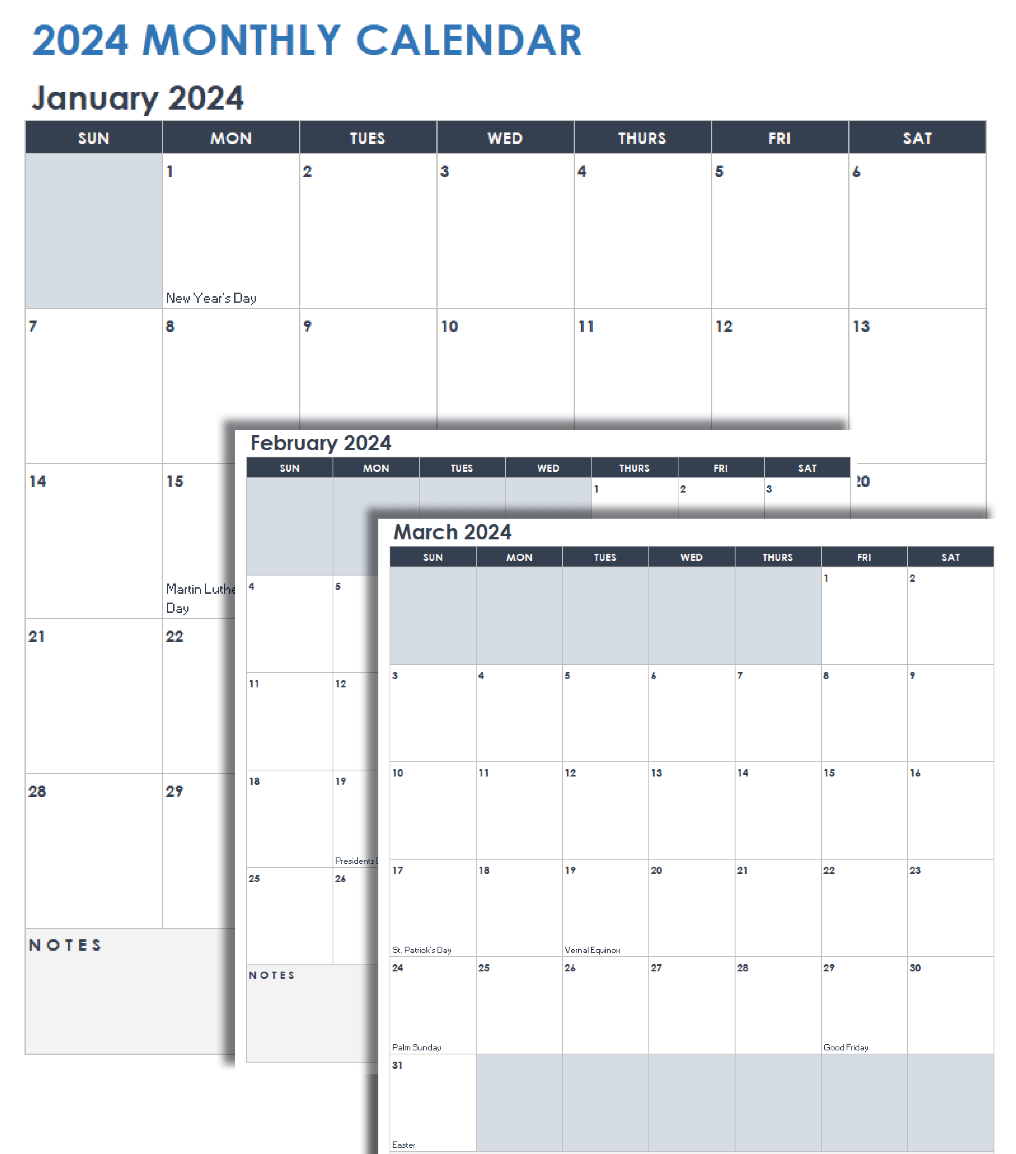 2024 Monthly Calendar