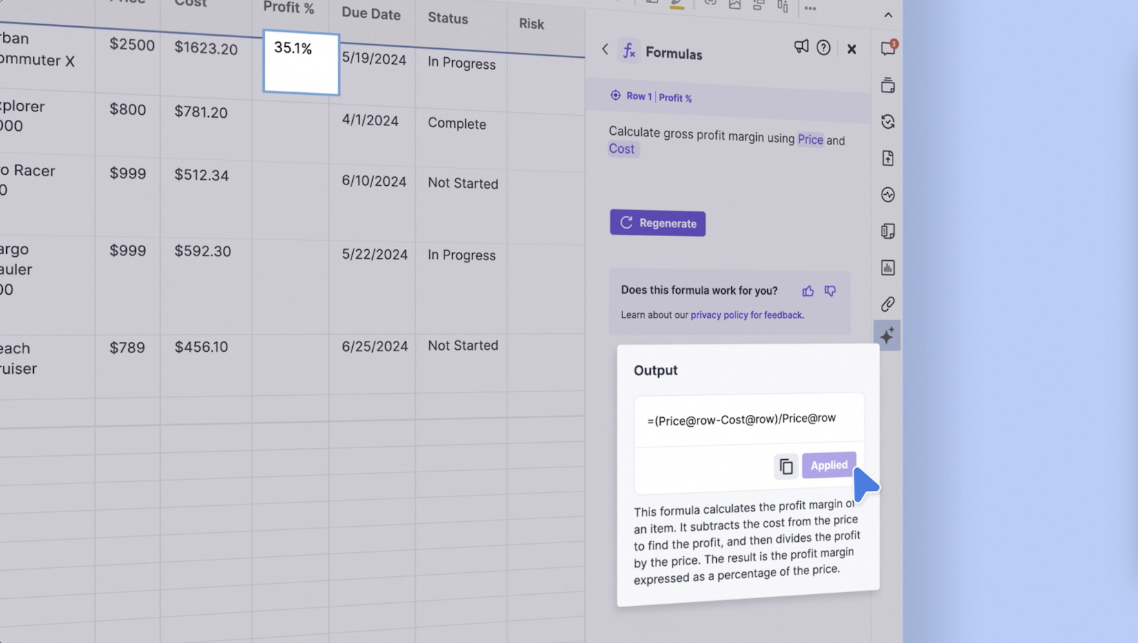 AI Generate Formulas