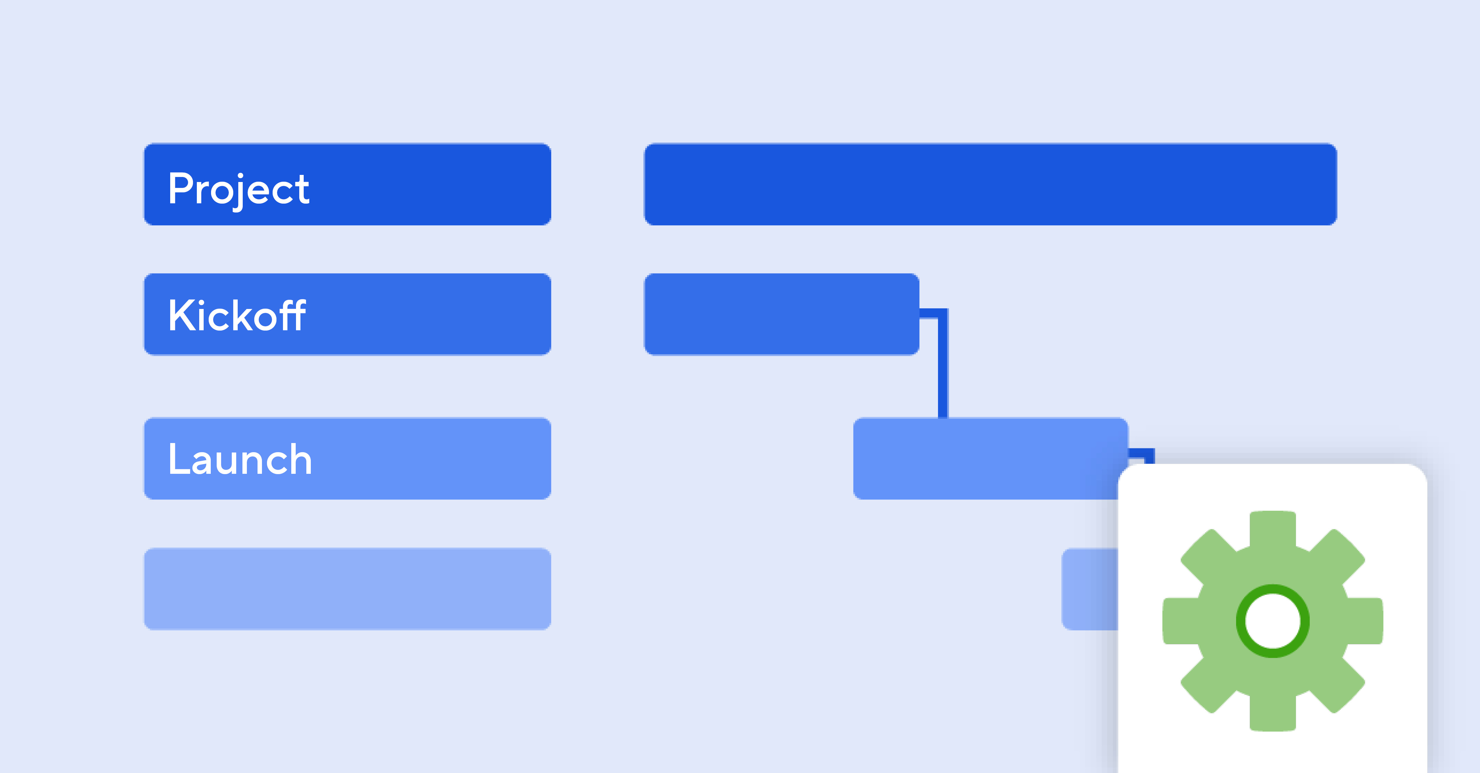template thumbnail showing blue gantt sheet and automation cog