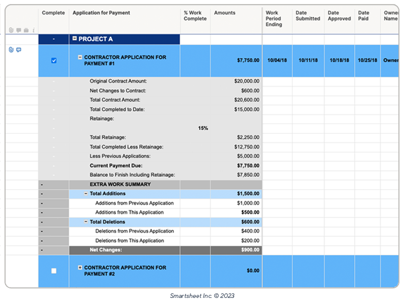 construction contractor progress payment template image