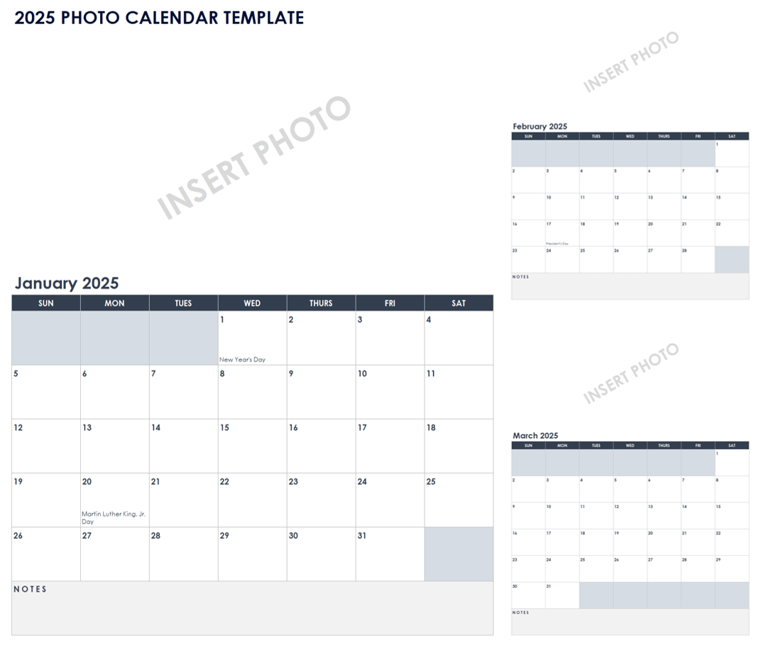 2025 Photo Calendar Template