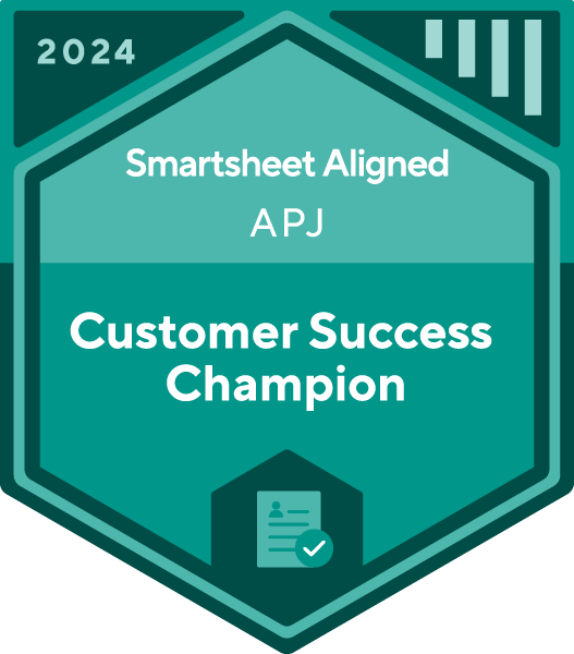 2024 Smartsheet Aligned APJ Customer Success Champion