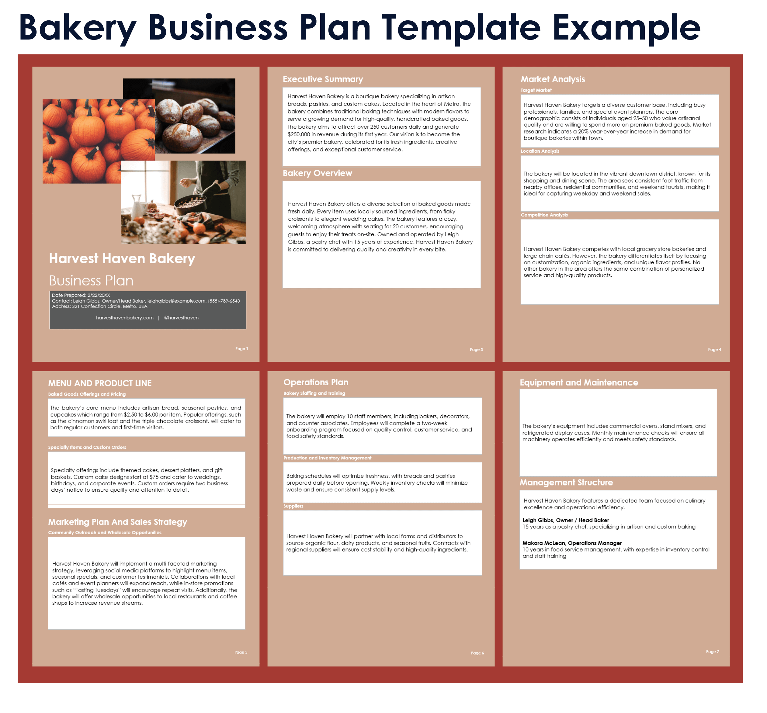 Bakery Business Plan Template Example