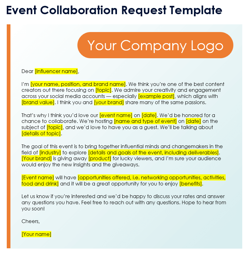 Event Collaboration Request Template