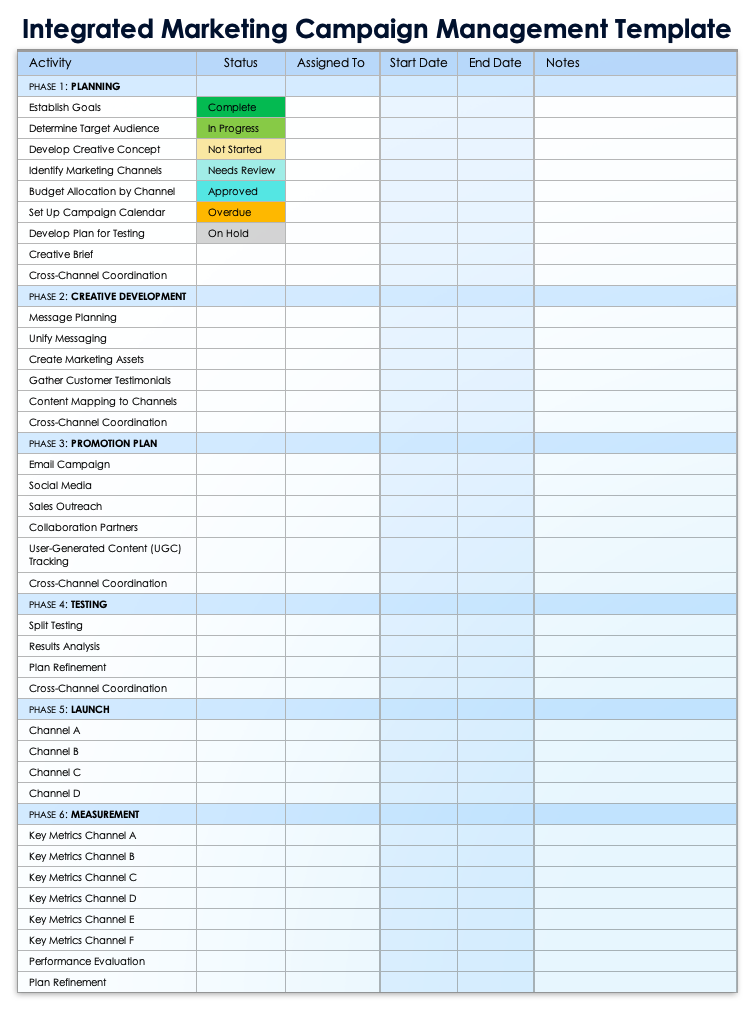 Integrated Marketing Campaign Management Template