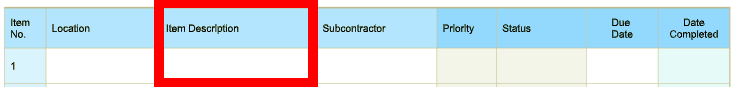 Simple Punch List Template Step 4