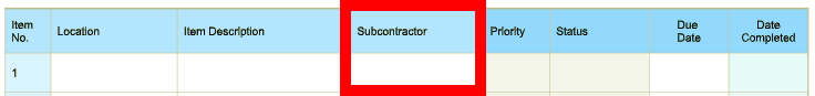 Simple Punch List Template Step 5