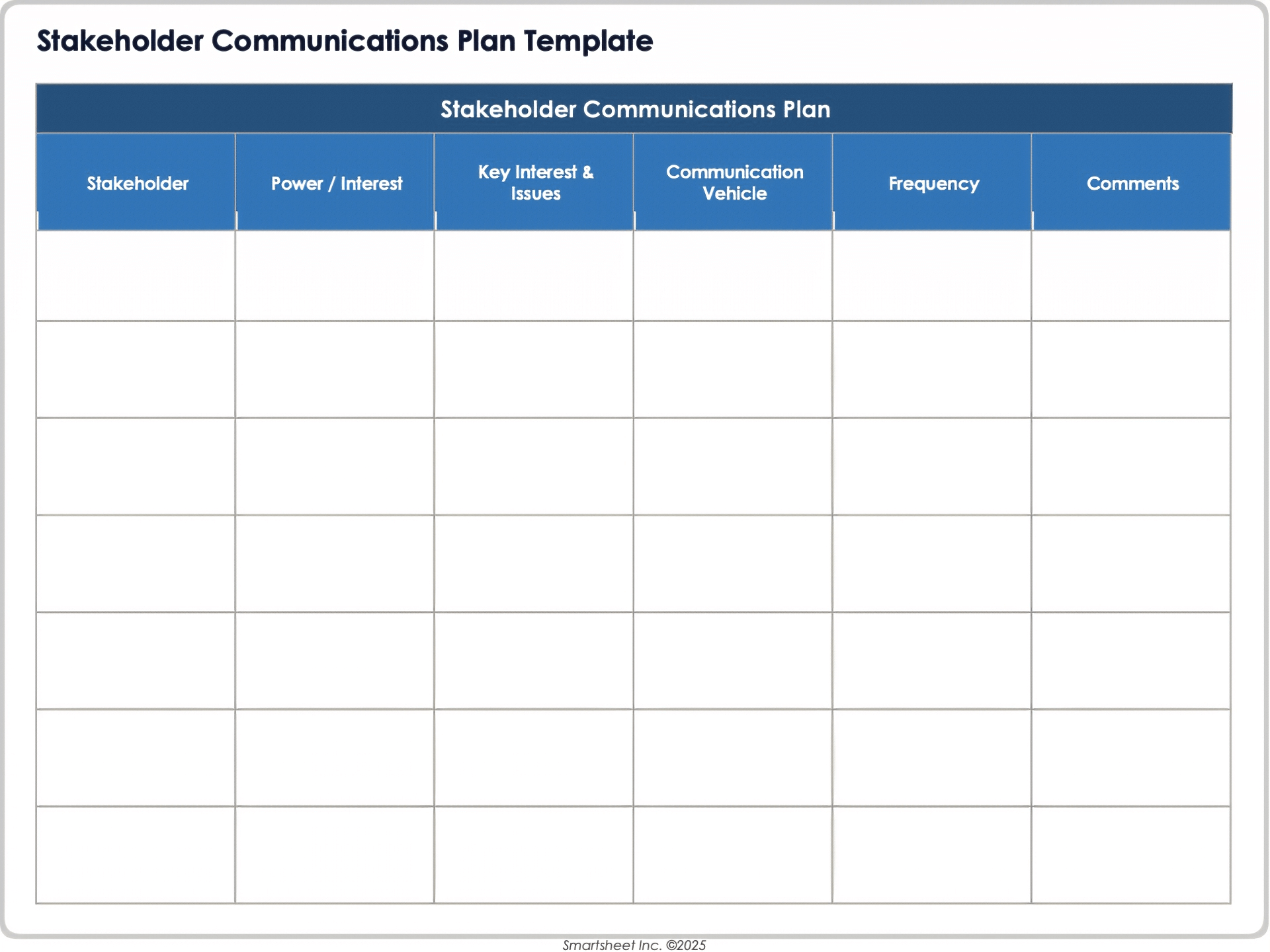 Stakeholder Communications Plan Template