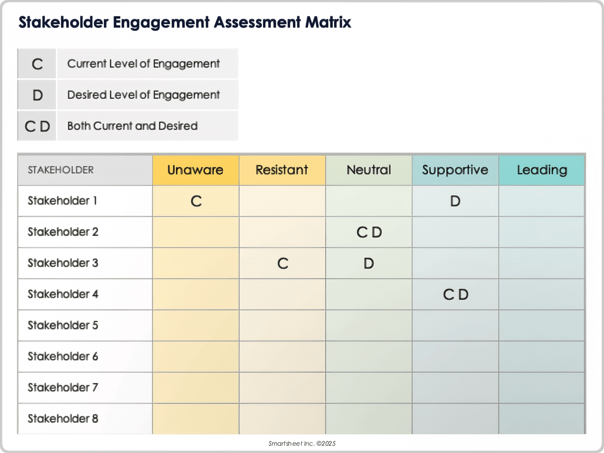 Stakeholder Engagement Assessment Matrix Template