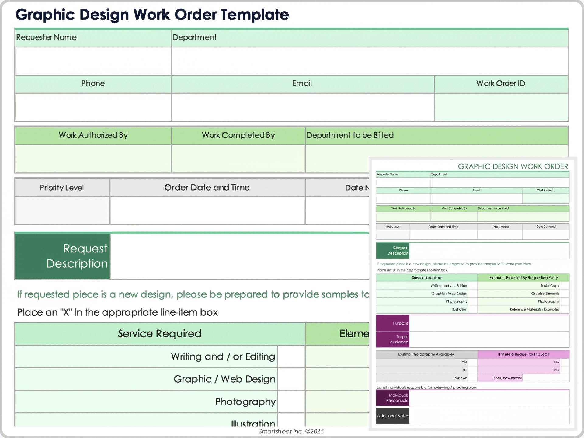 Graphic Design Work Order Template