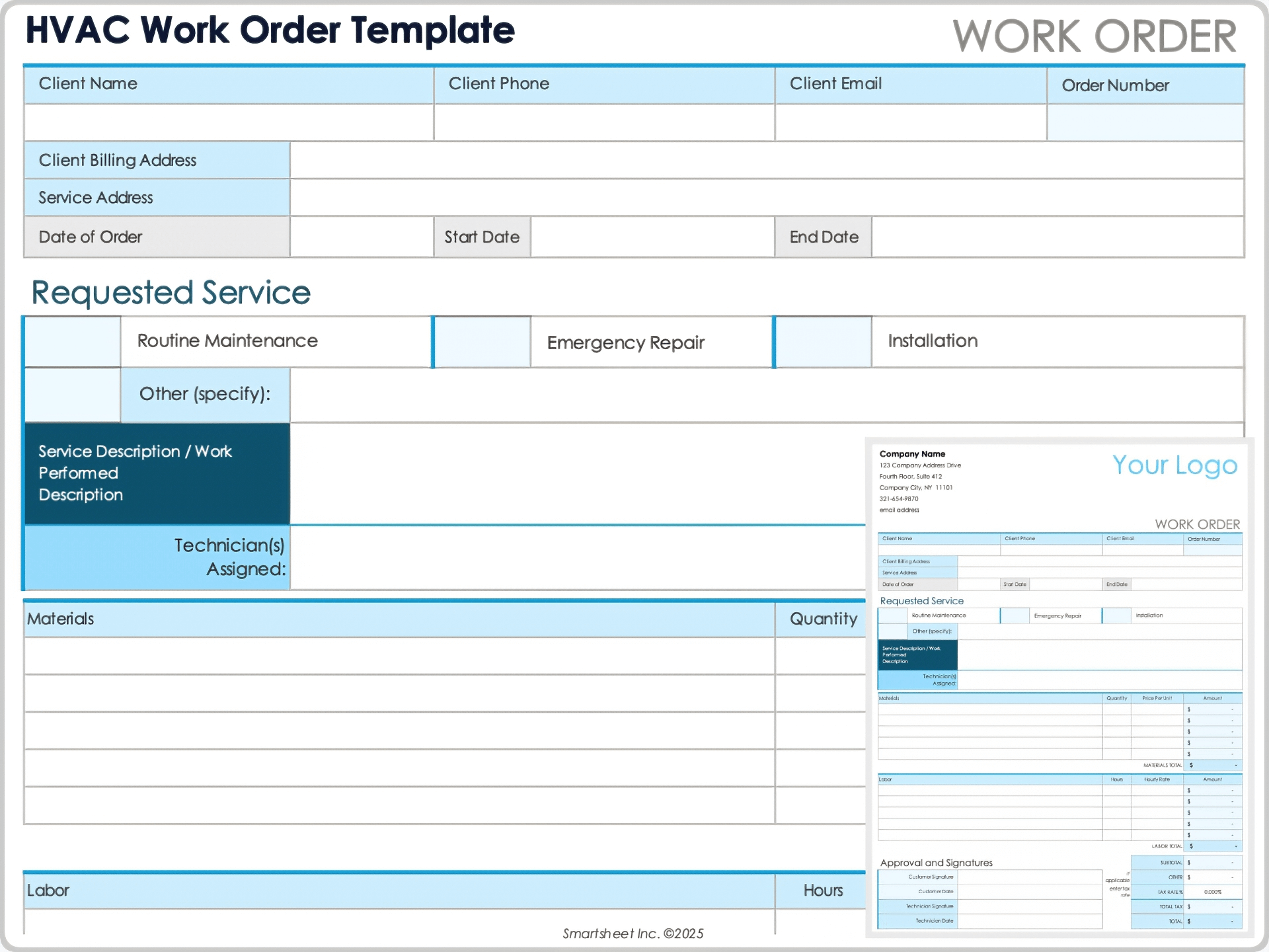 HVAC Work Order Template