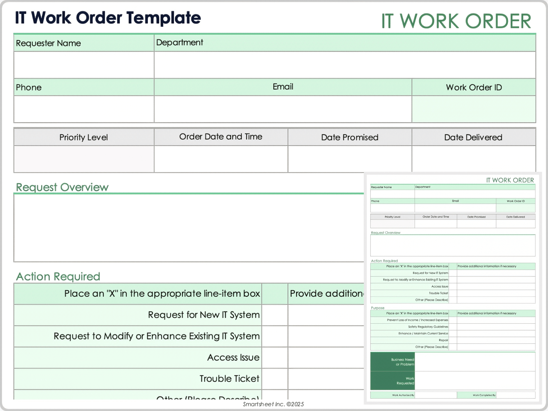 IT Work Order Template