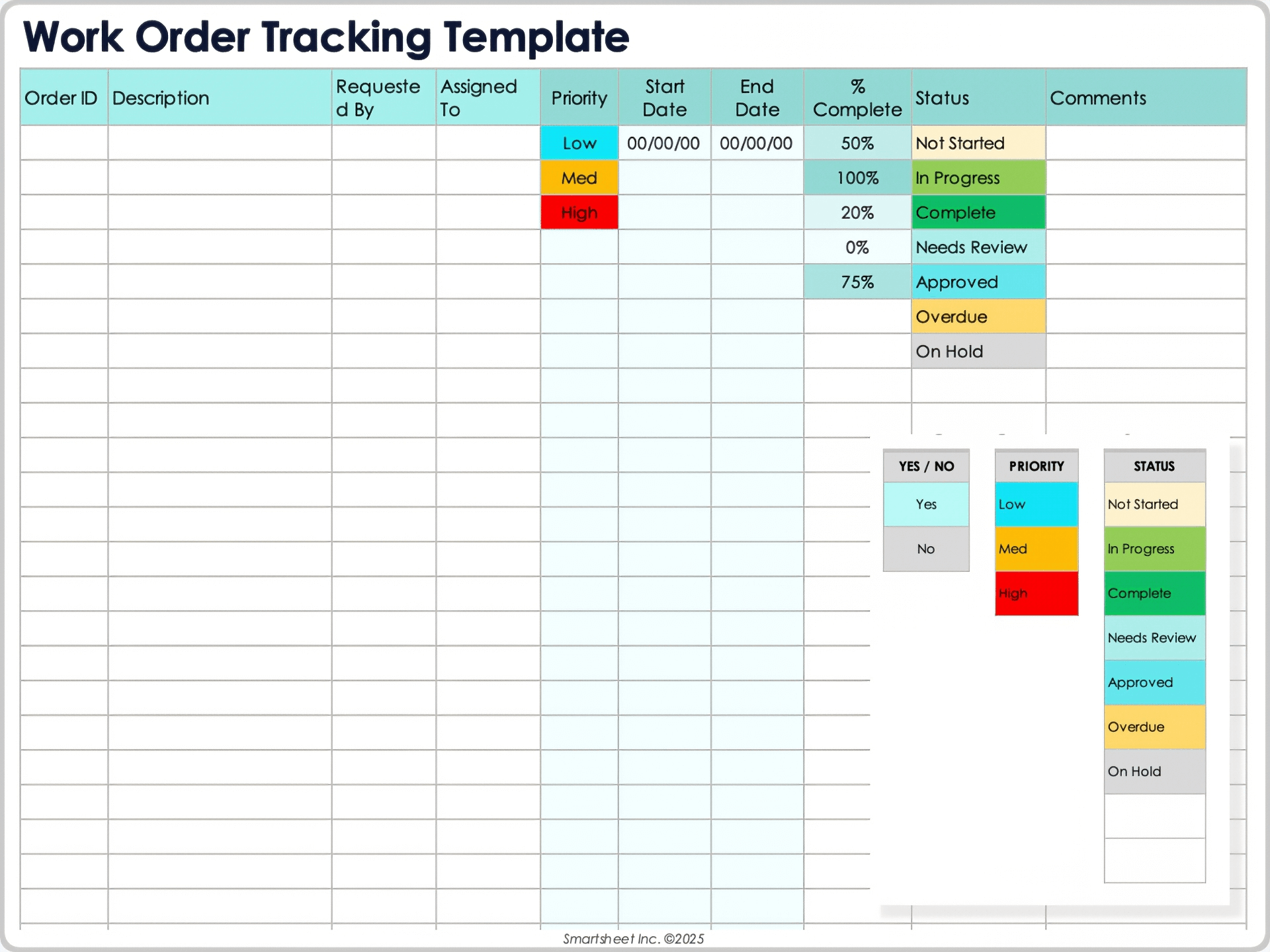 Work Order Tracking Template