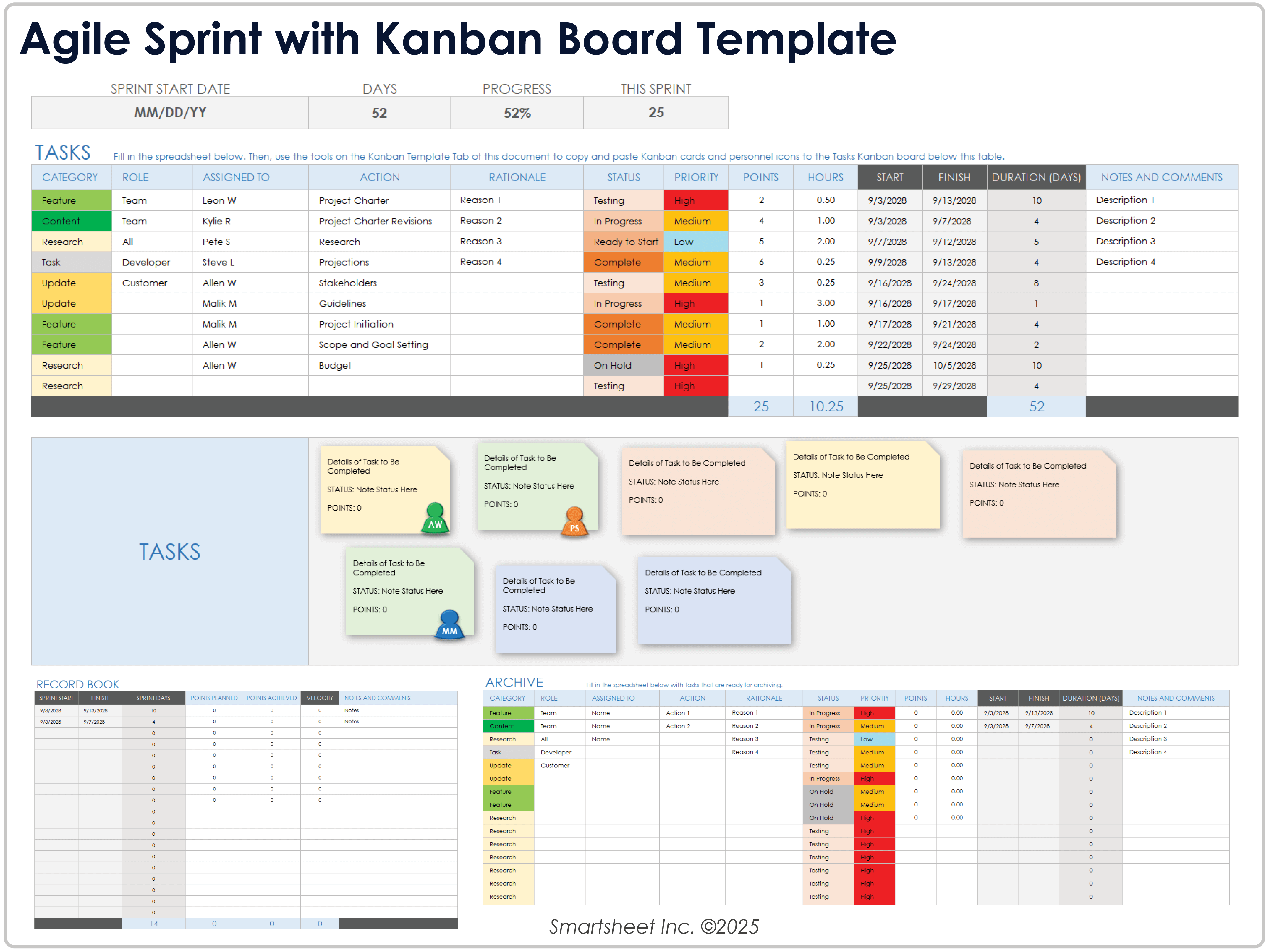 Agile Sprint with Kanban Board Template