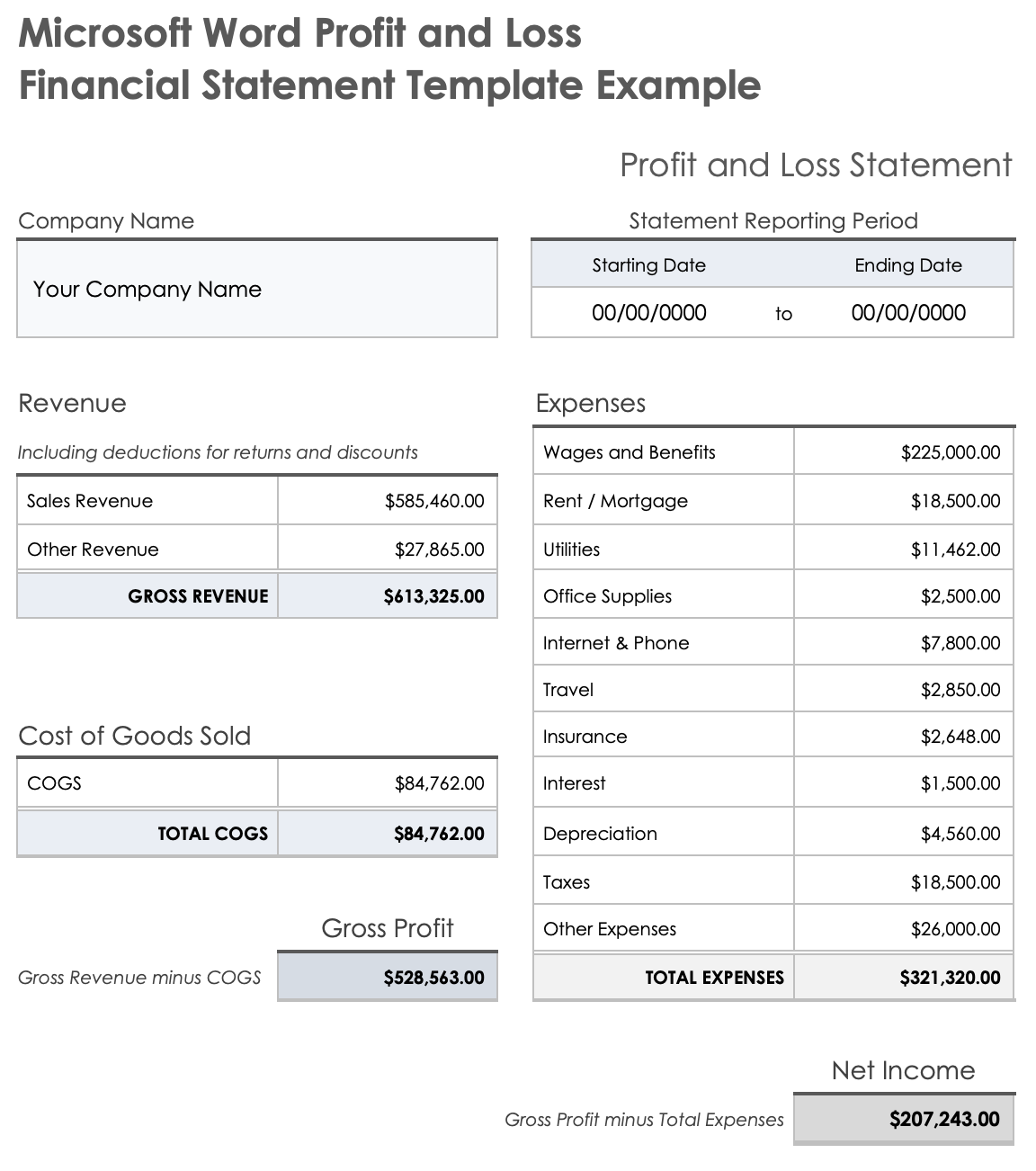 Download Financial Statement Template
