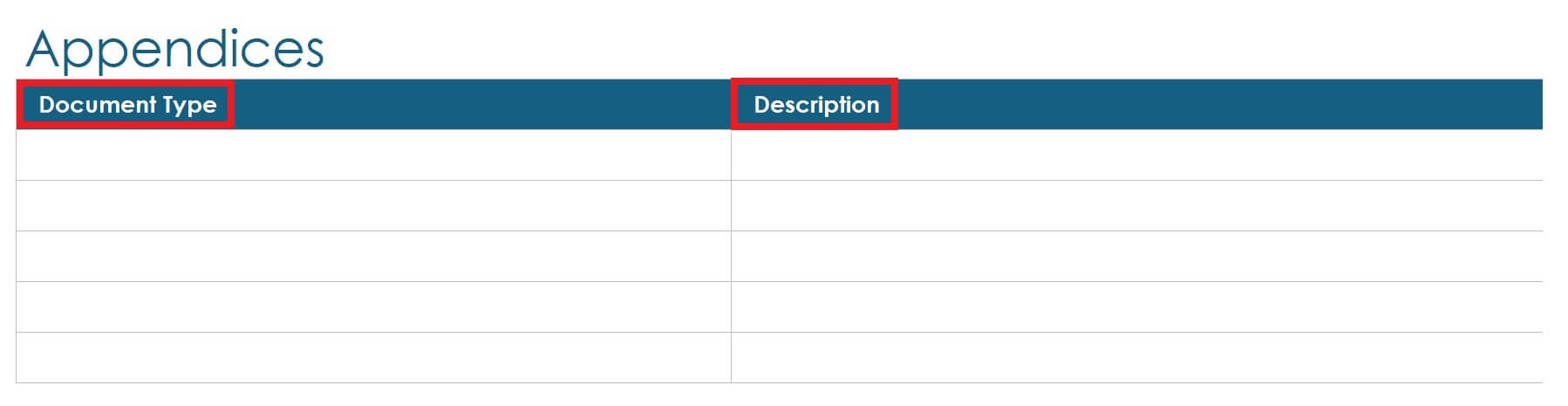 Enter Appendices How to Create 5 Year Business Plan