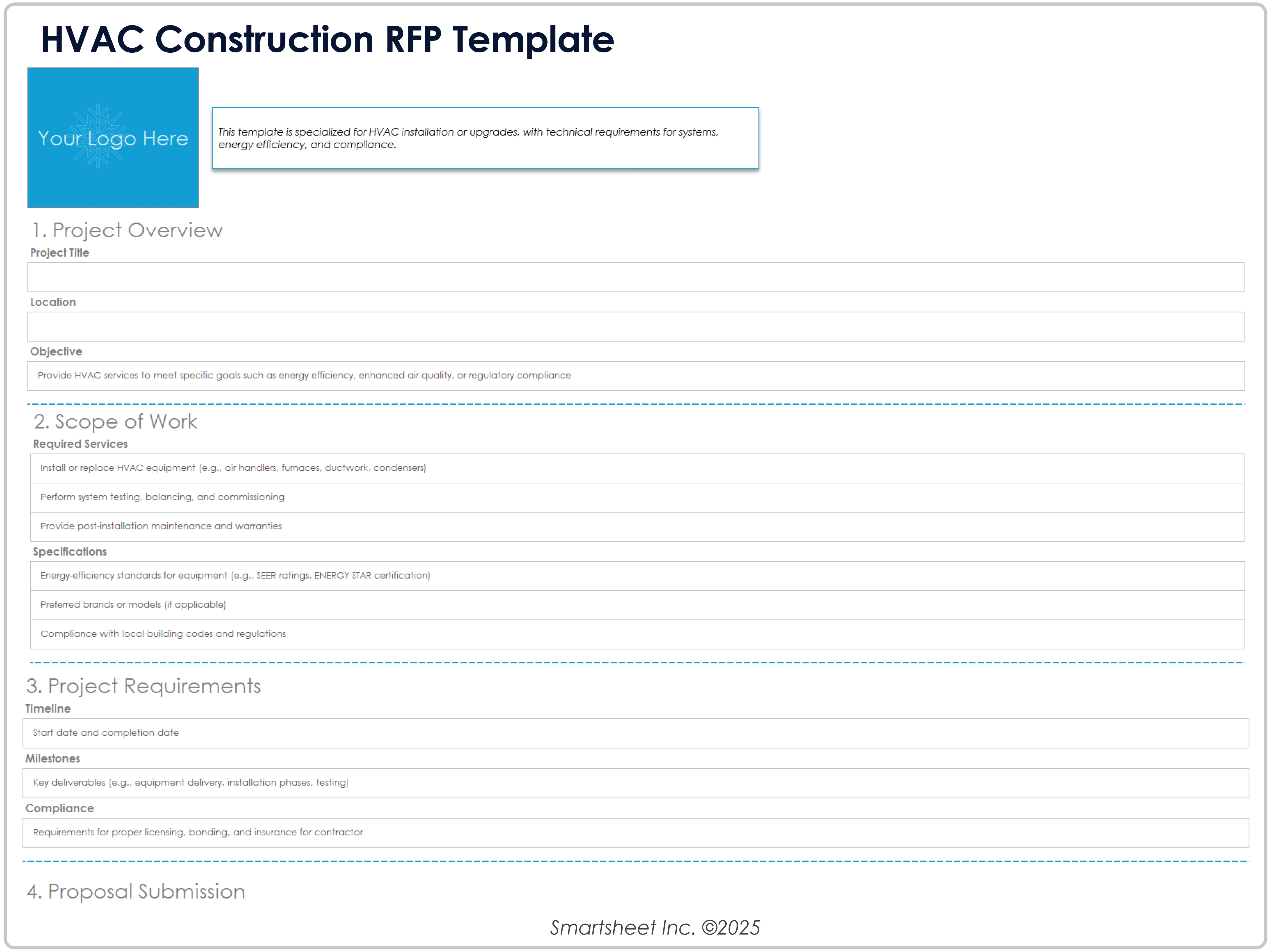 HVAC Construction RFP Template