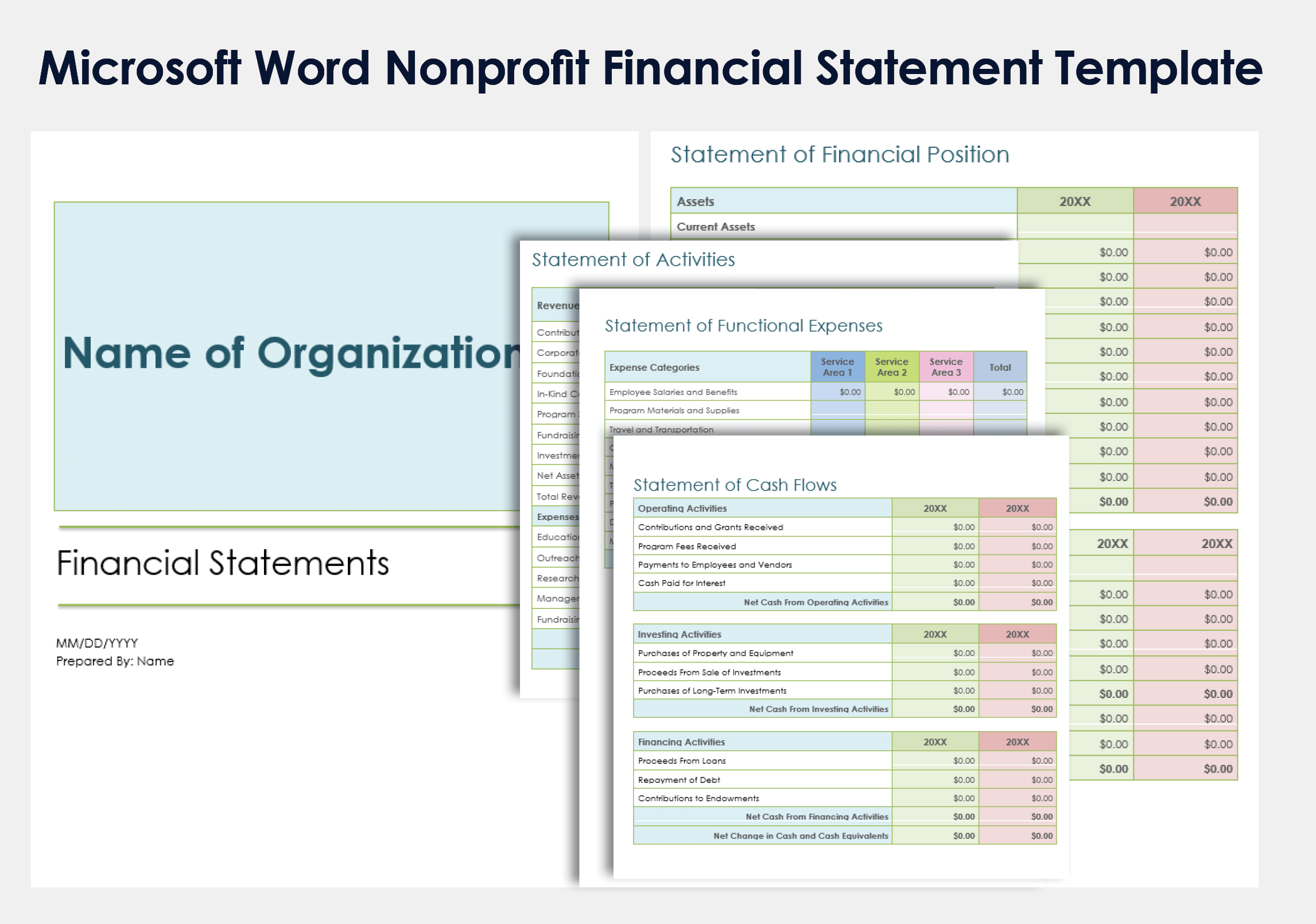 Microsoft Word Nonprofit Financial Statement Template