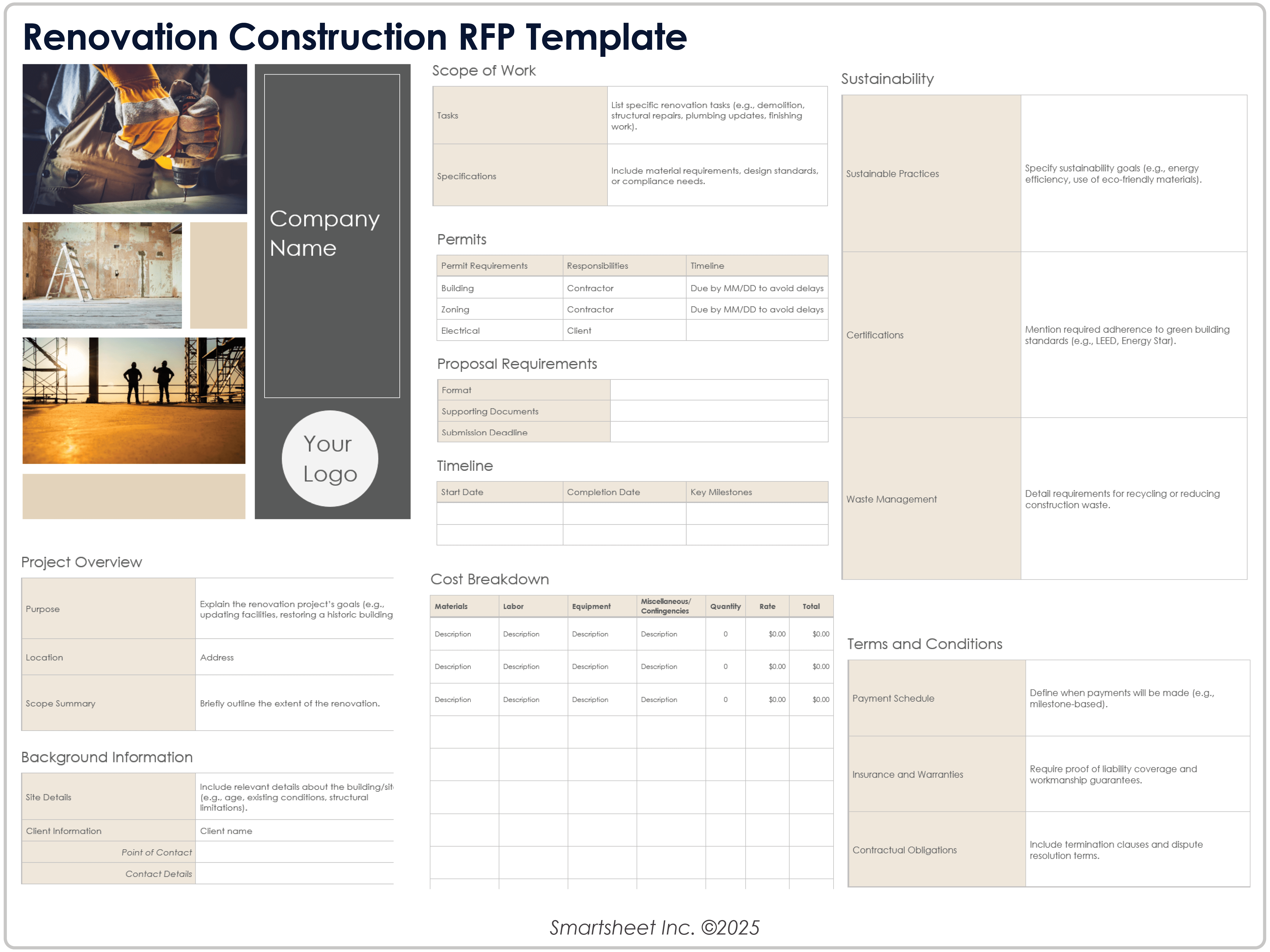 Renovation Construction RFP Template