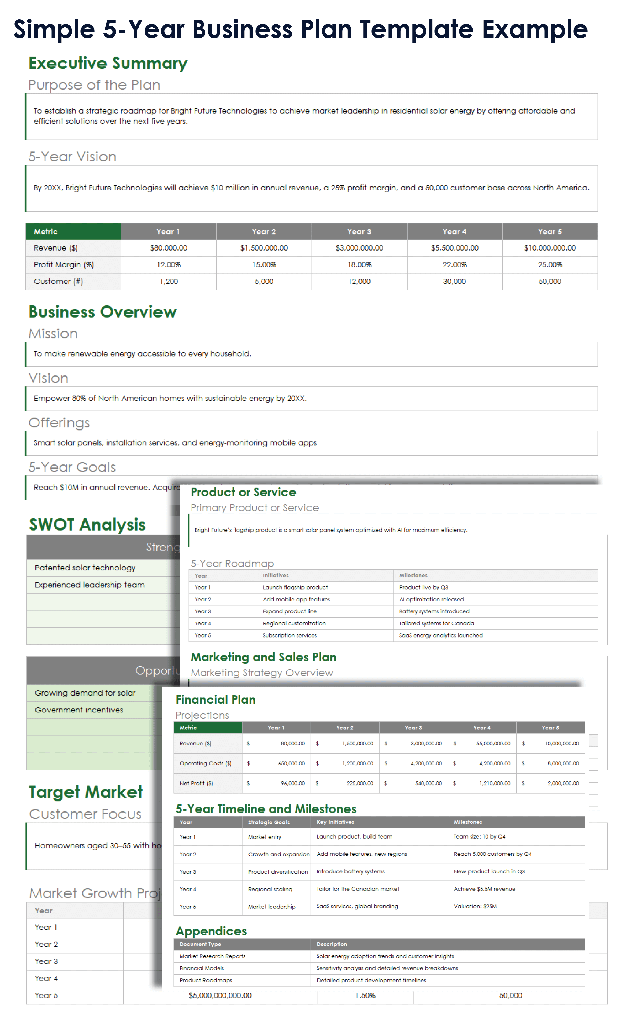 Simple 5 Year Business Plan Template 12324 Example