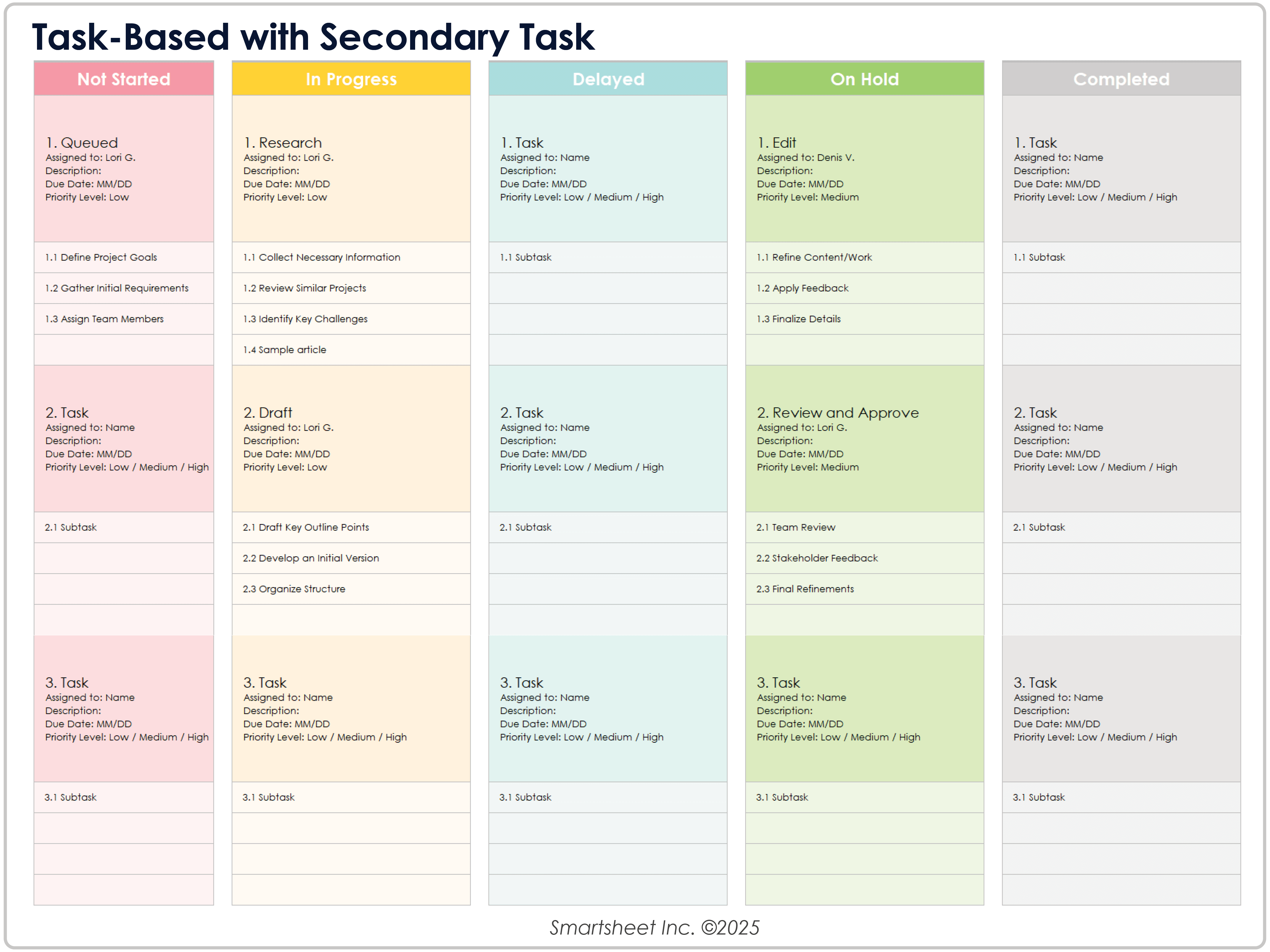 Task Based with Secondary Tasks