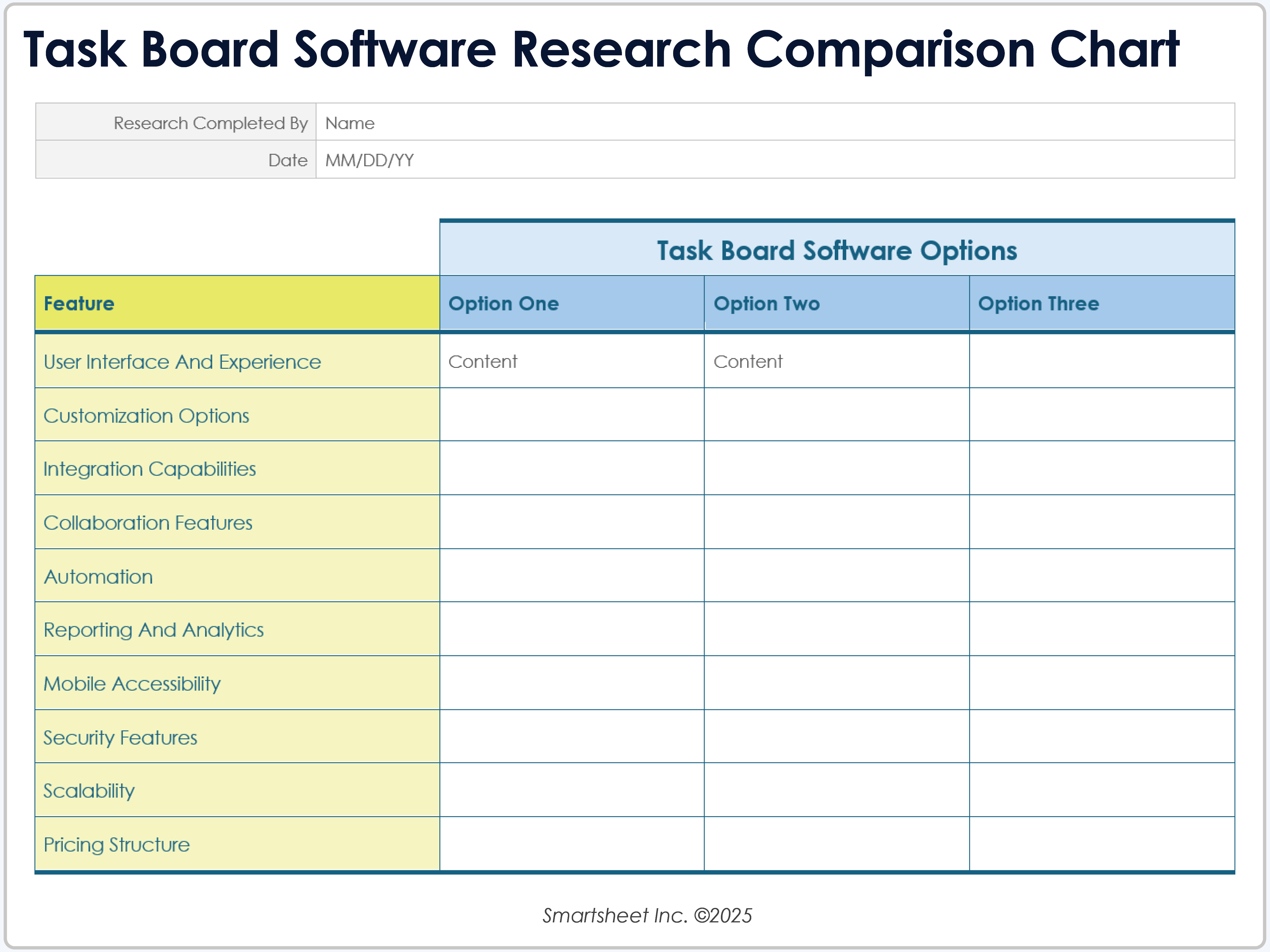 Task-Board Software Research Comparison Chart