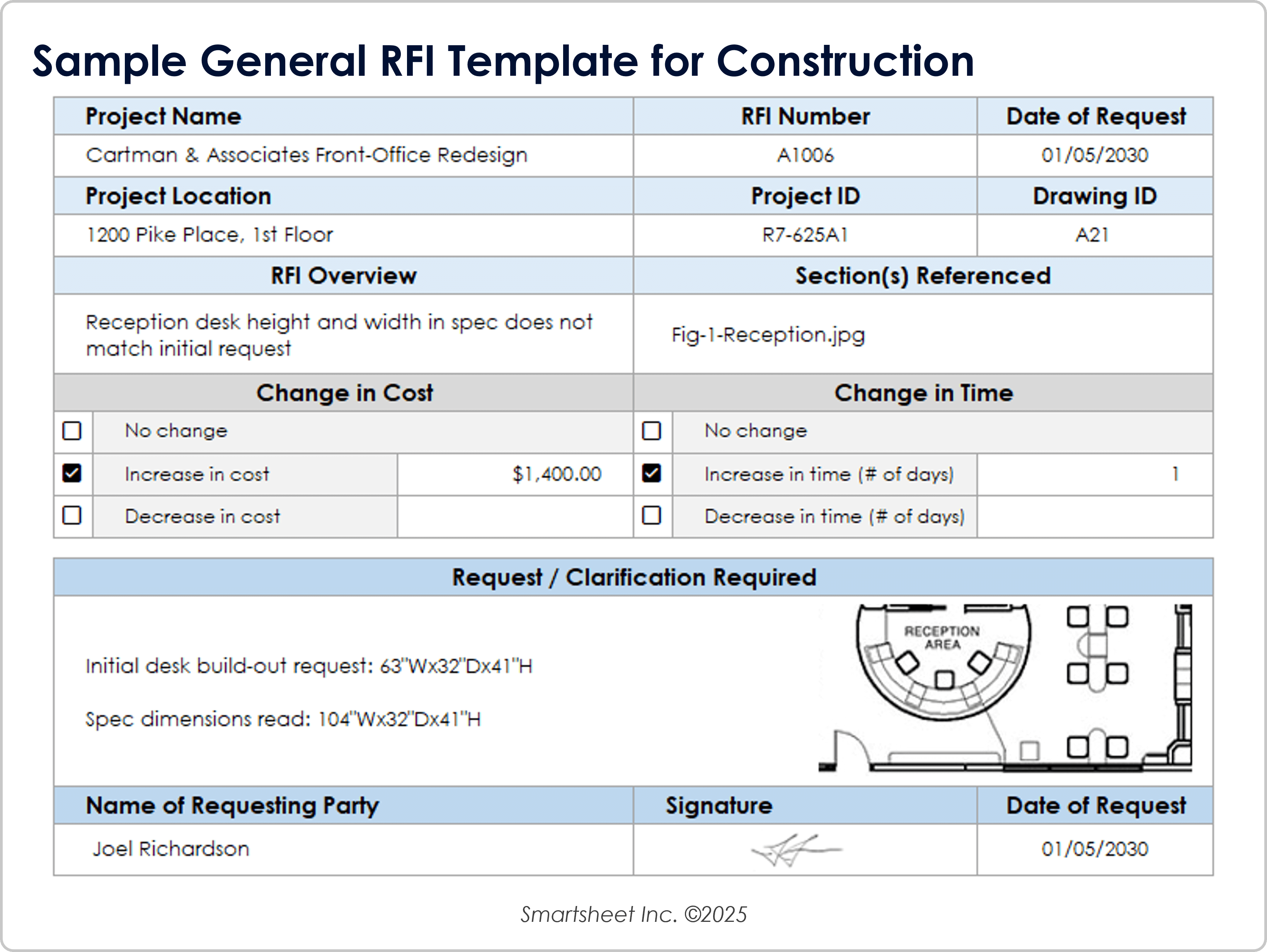 Sample General RFI Template for Construction