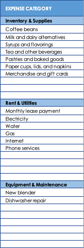 Small Business Expenses in Excel 5