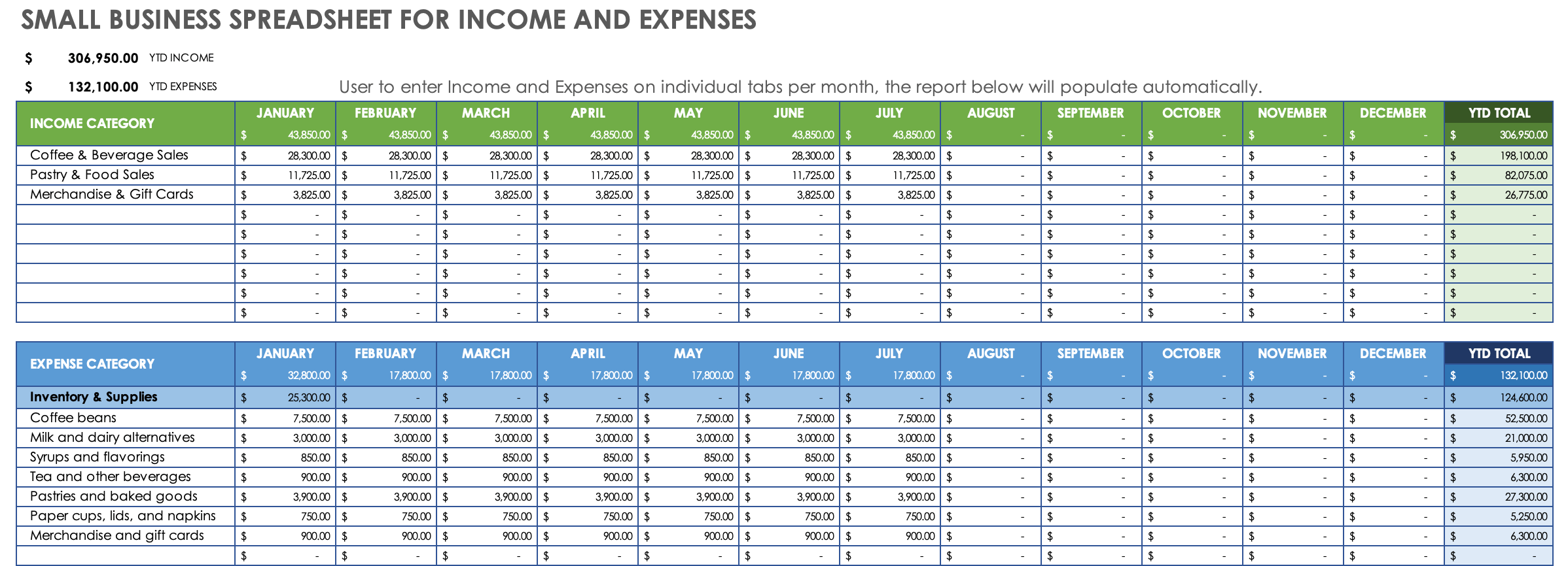 Small Business Expenses in Excel 8