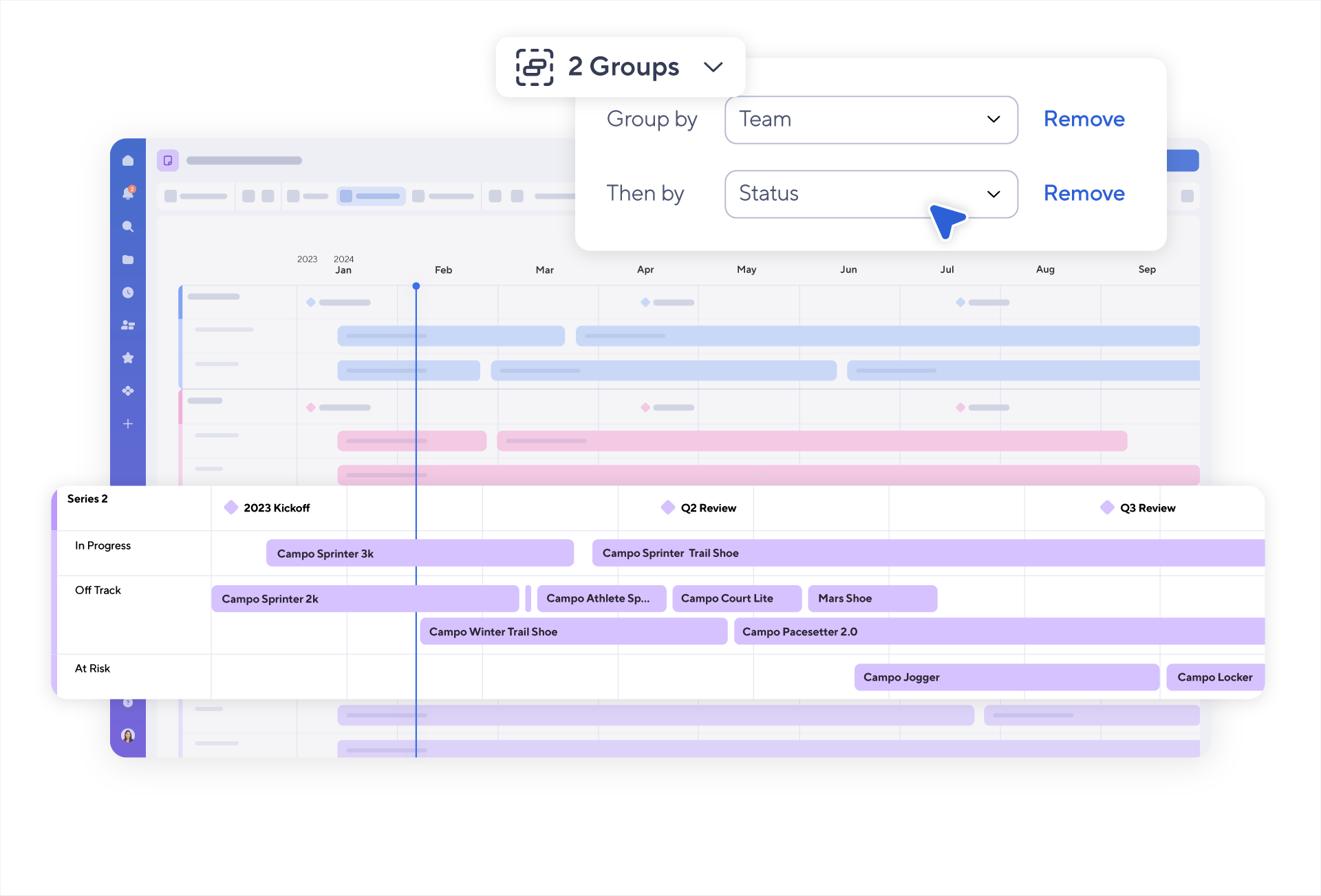 Features Sheet View Timeline