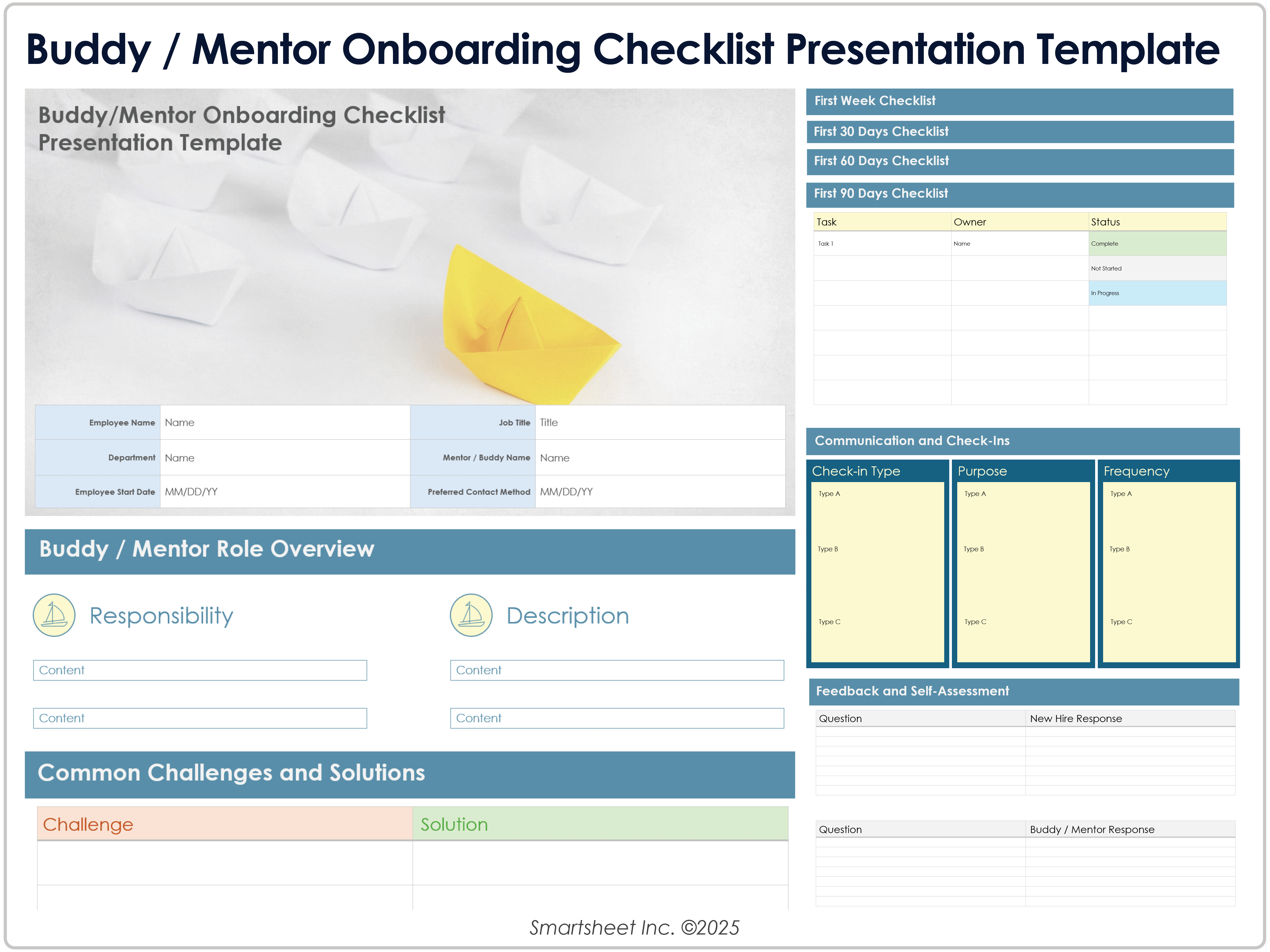 Buddy Mentor Onboarding Checklist Presentation 8779 Template