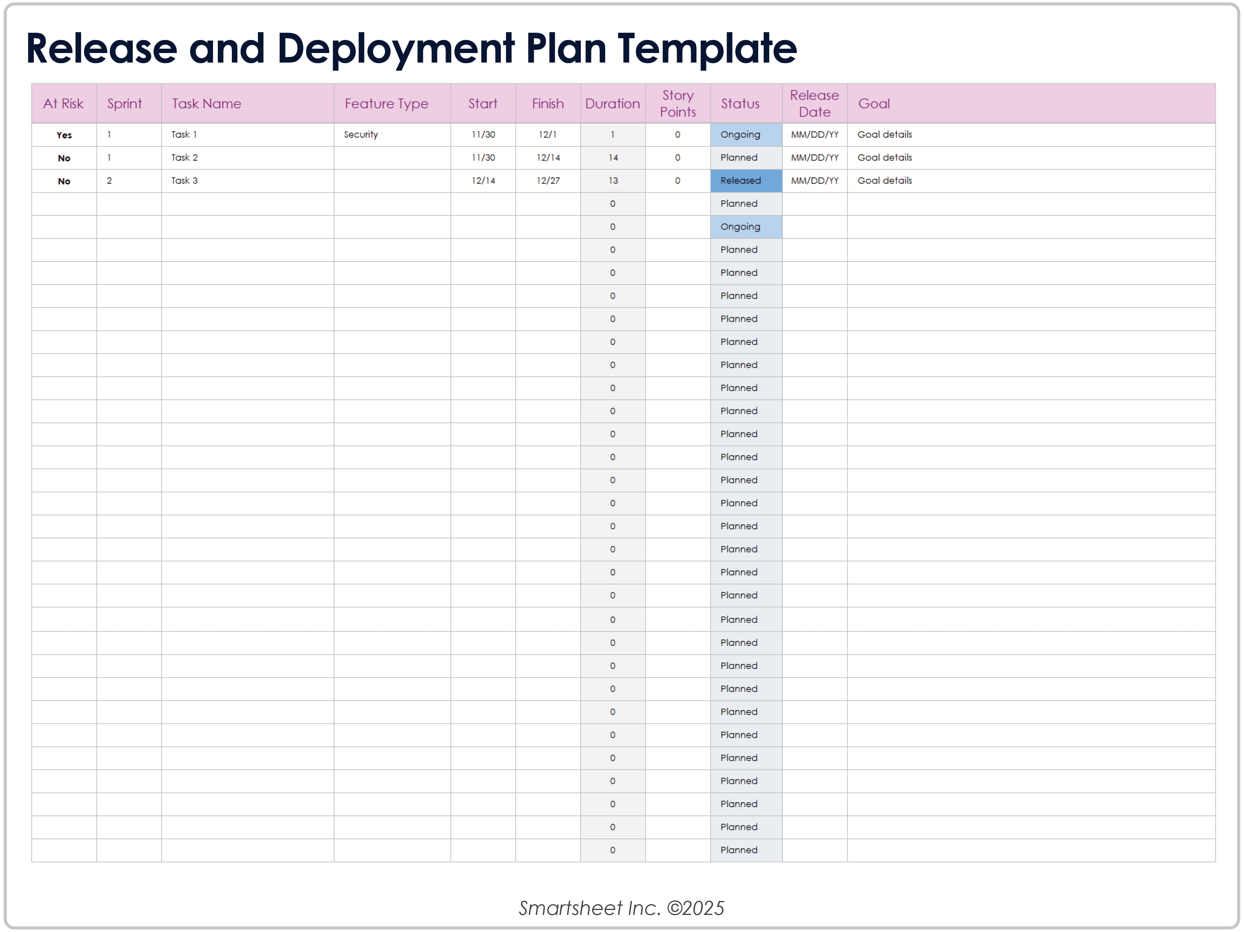 Release and Deployment Plan 12365 Template