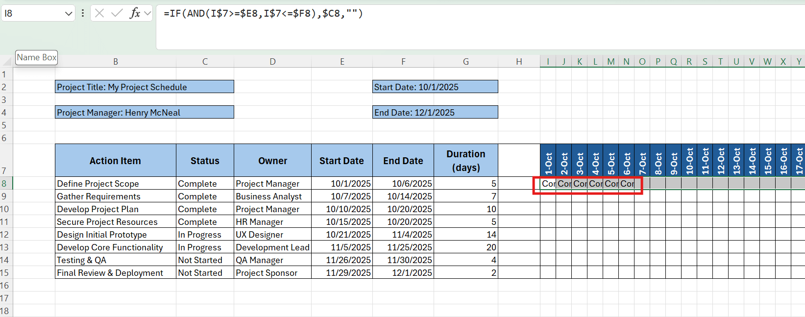 click and drag if and formula