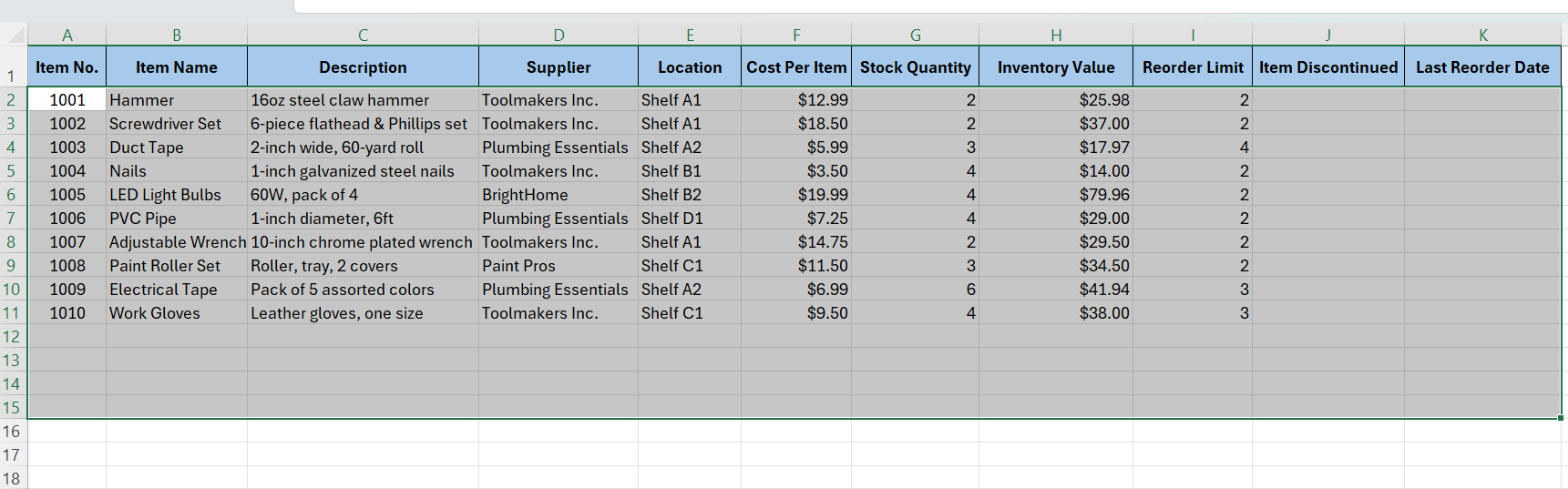 highlight for conditional formatting