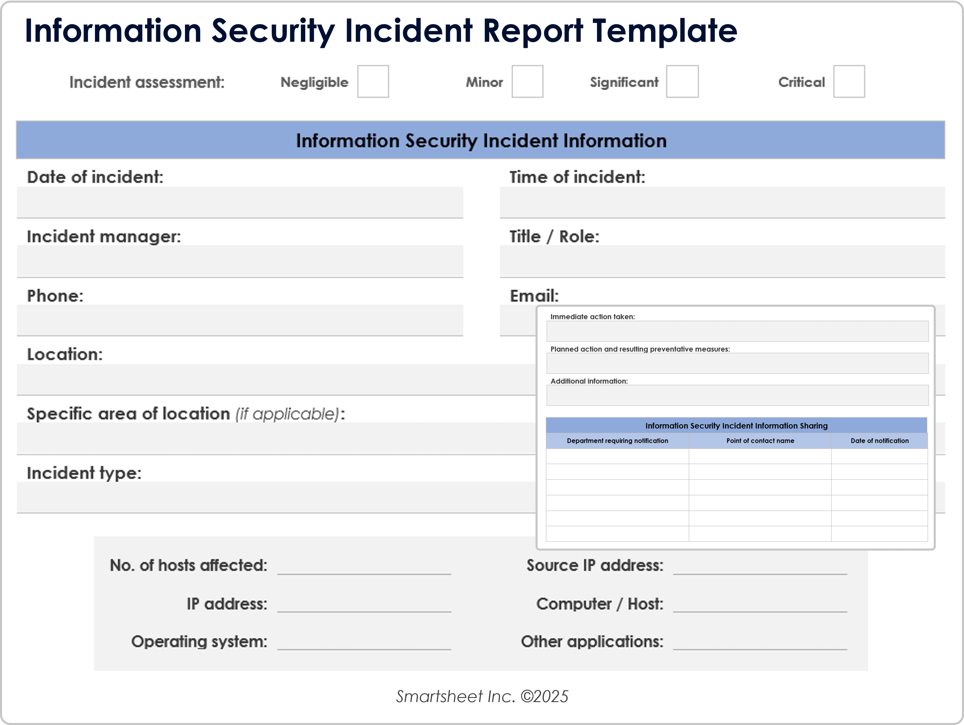 Information Security Incident Report Template