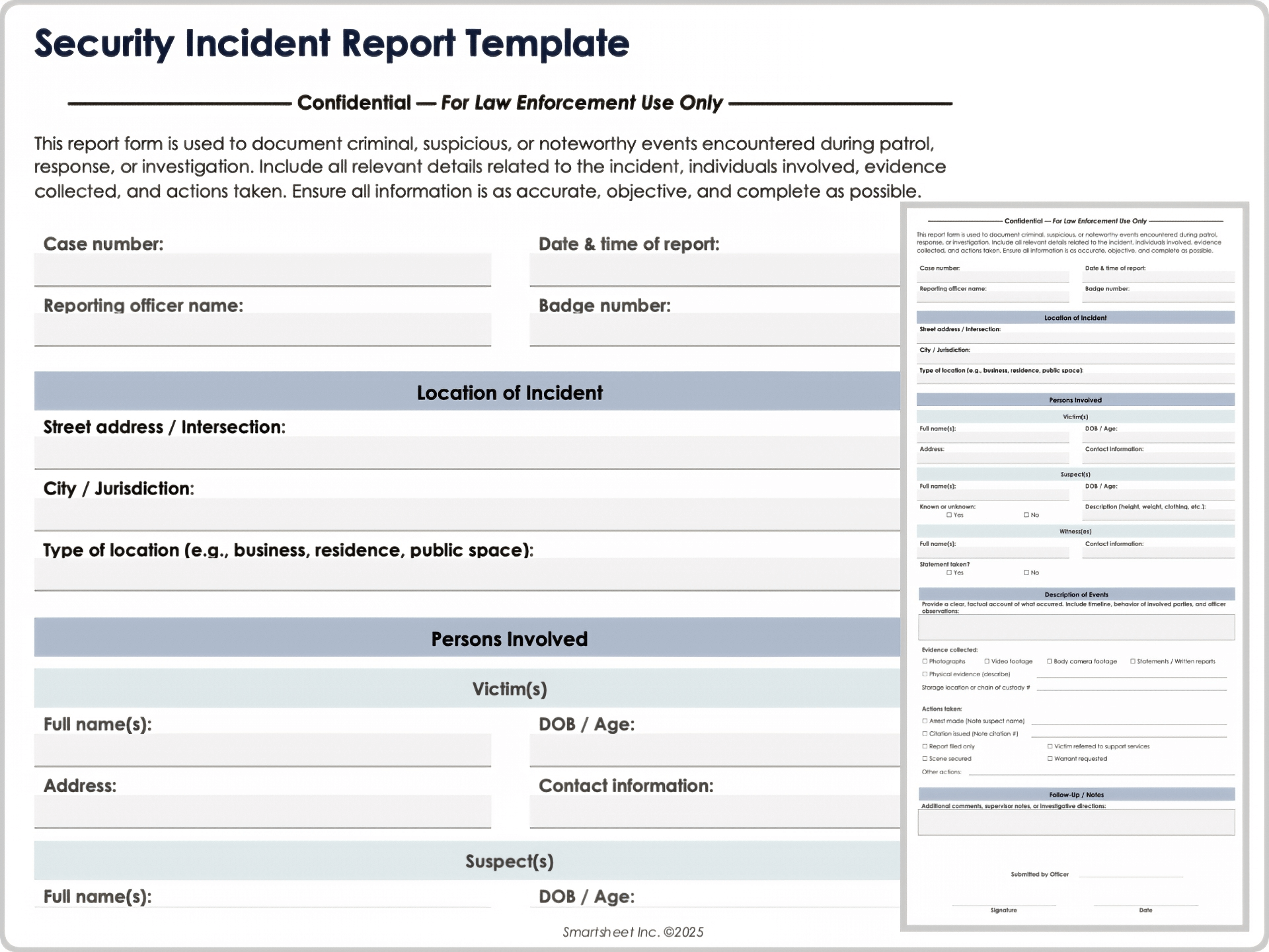 Security Incident Report Template