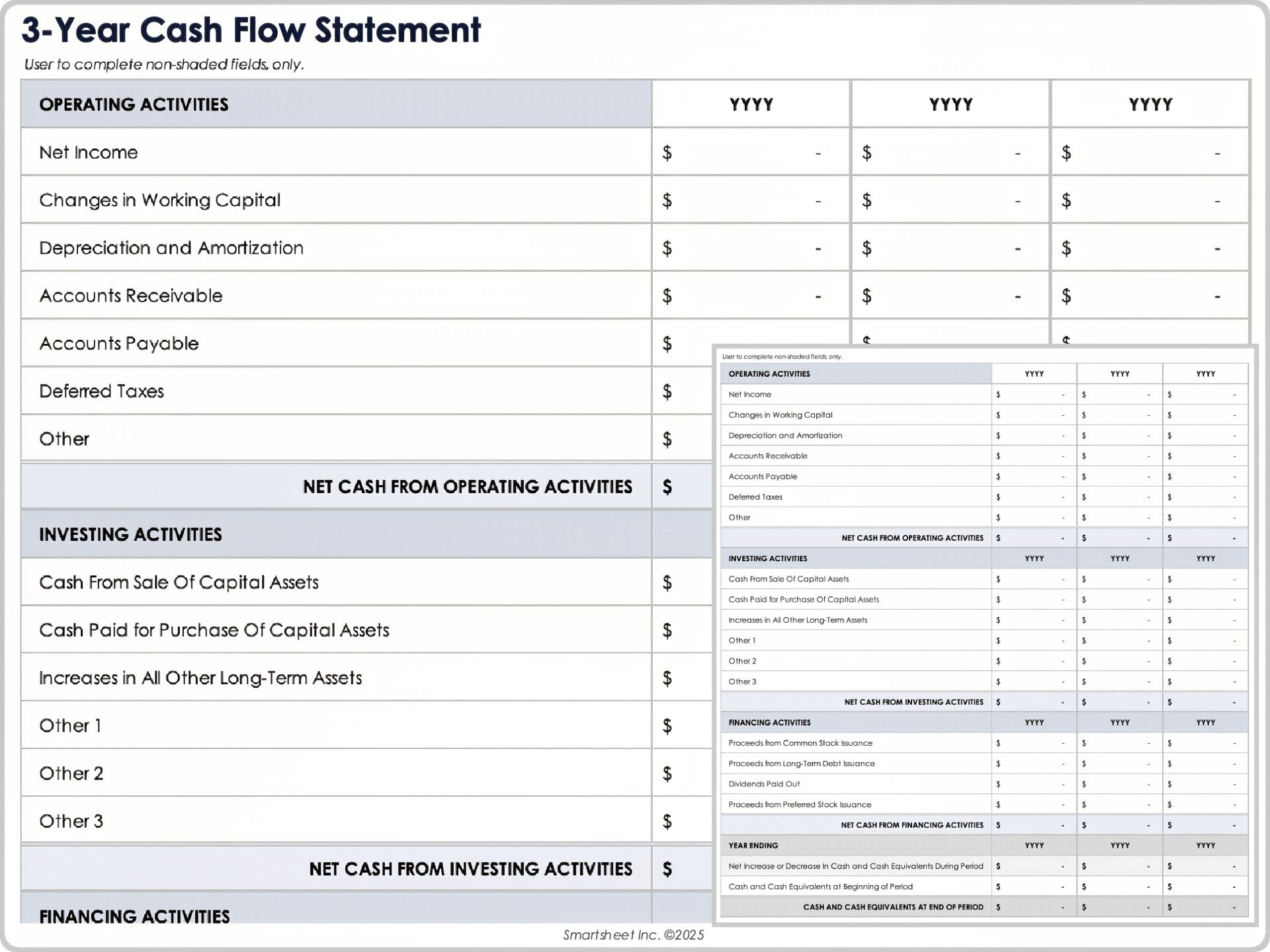 3 Year Cash Flow Statement 12375