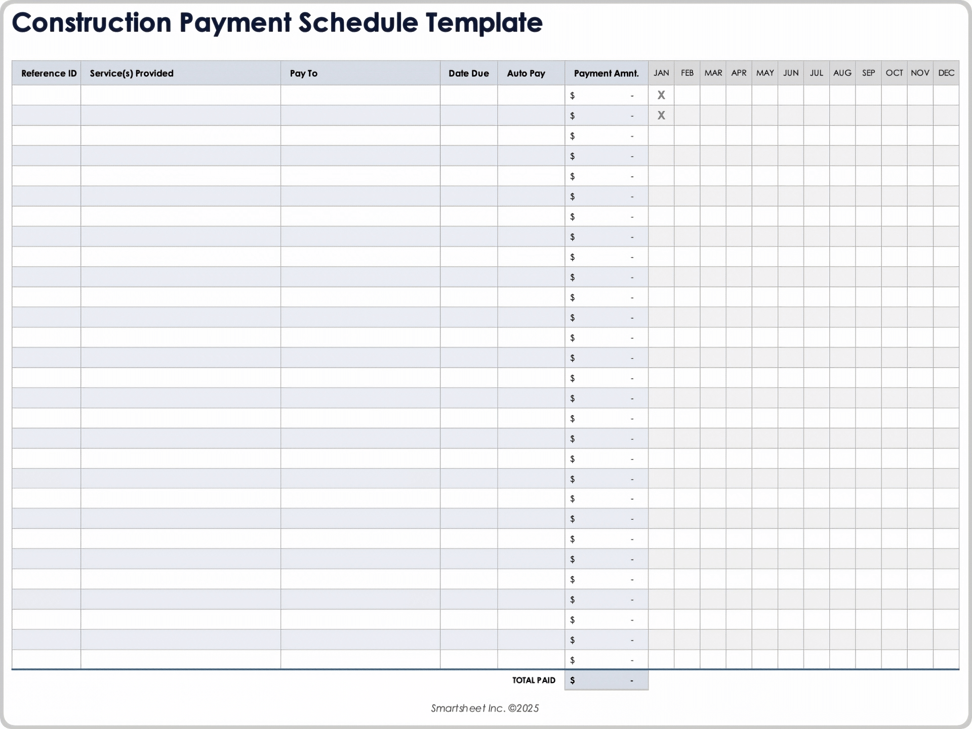 Construction Payment Schedule 10669 Template