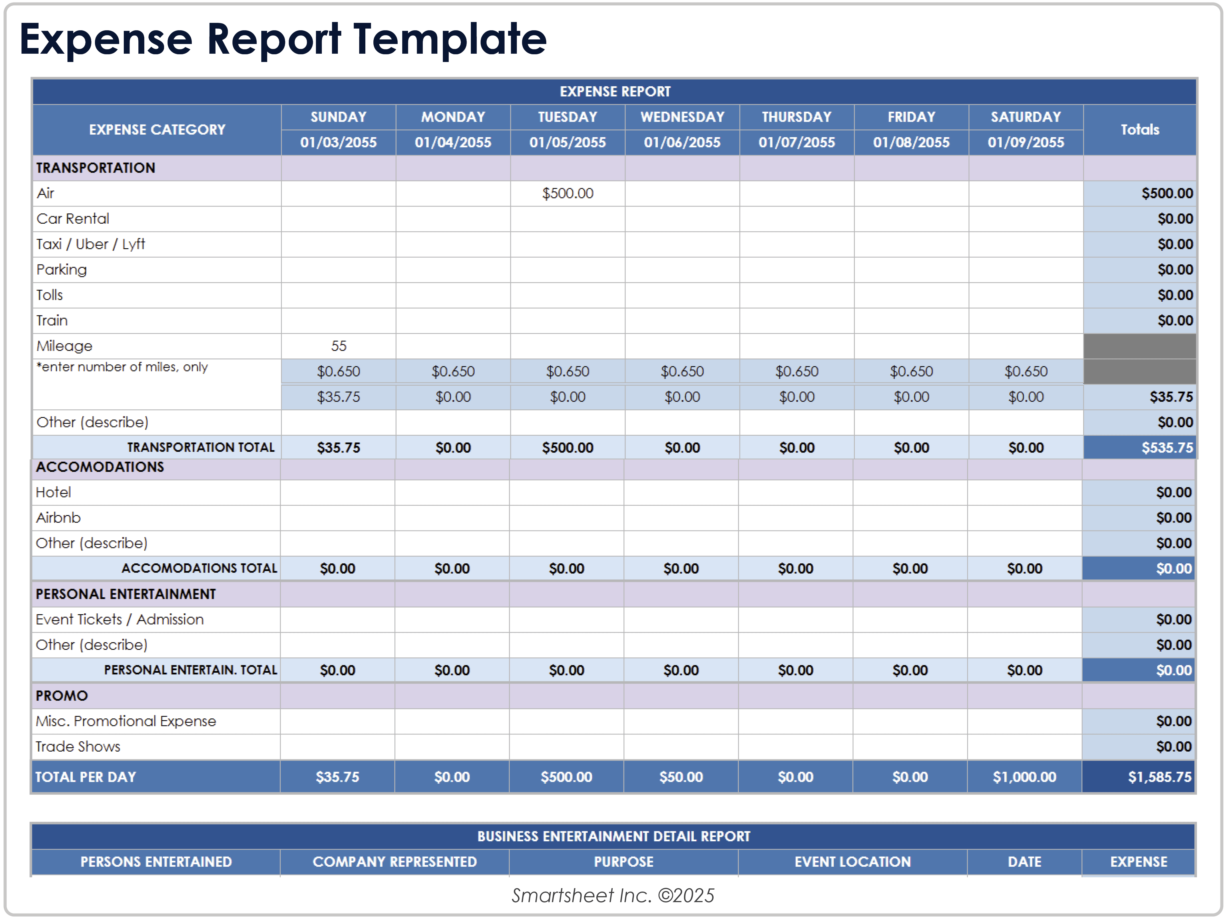 Expense Report Template 8781