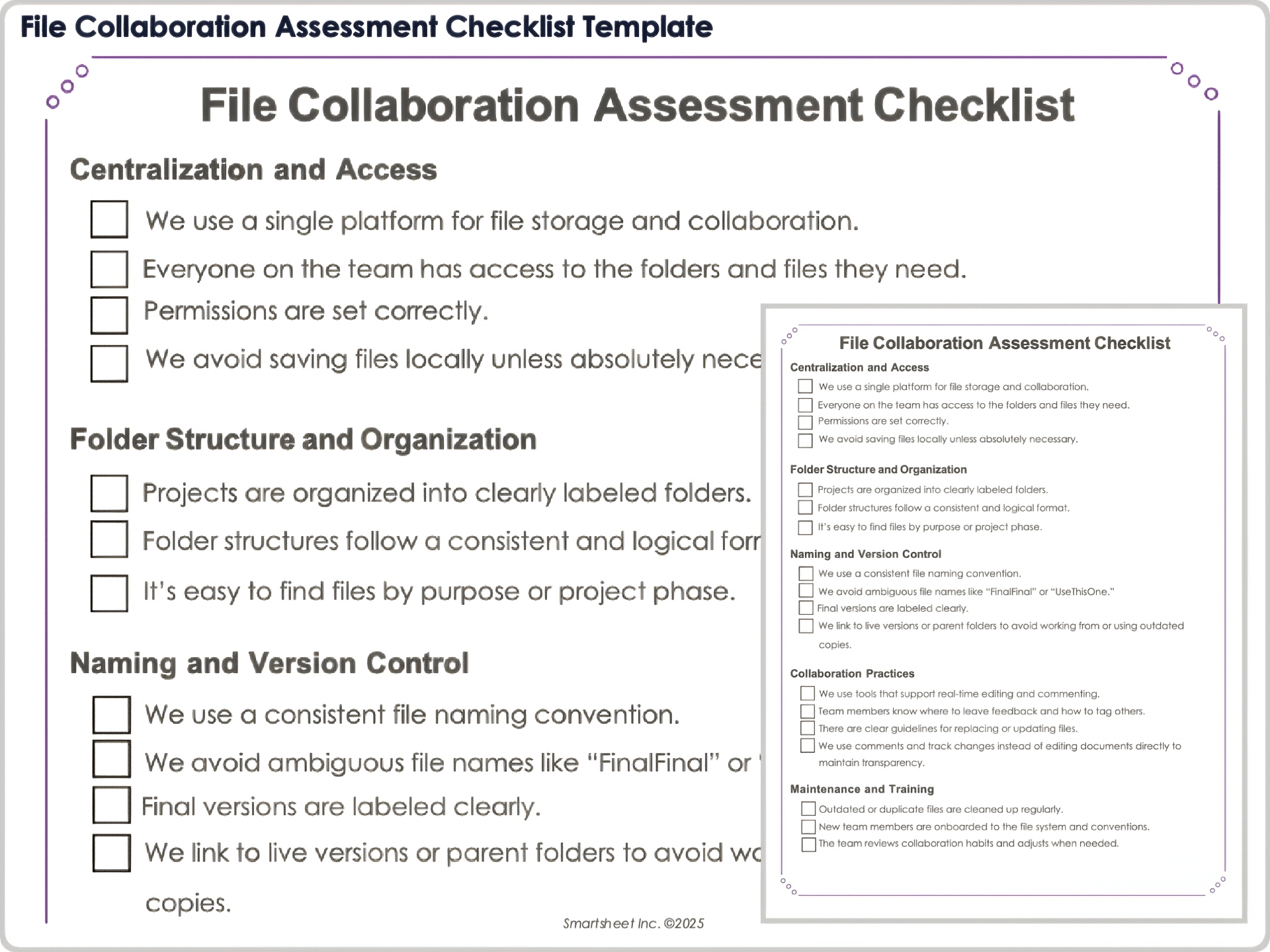 File Collaboration Assessment Checklist Template 12379