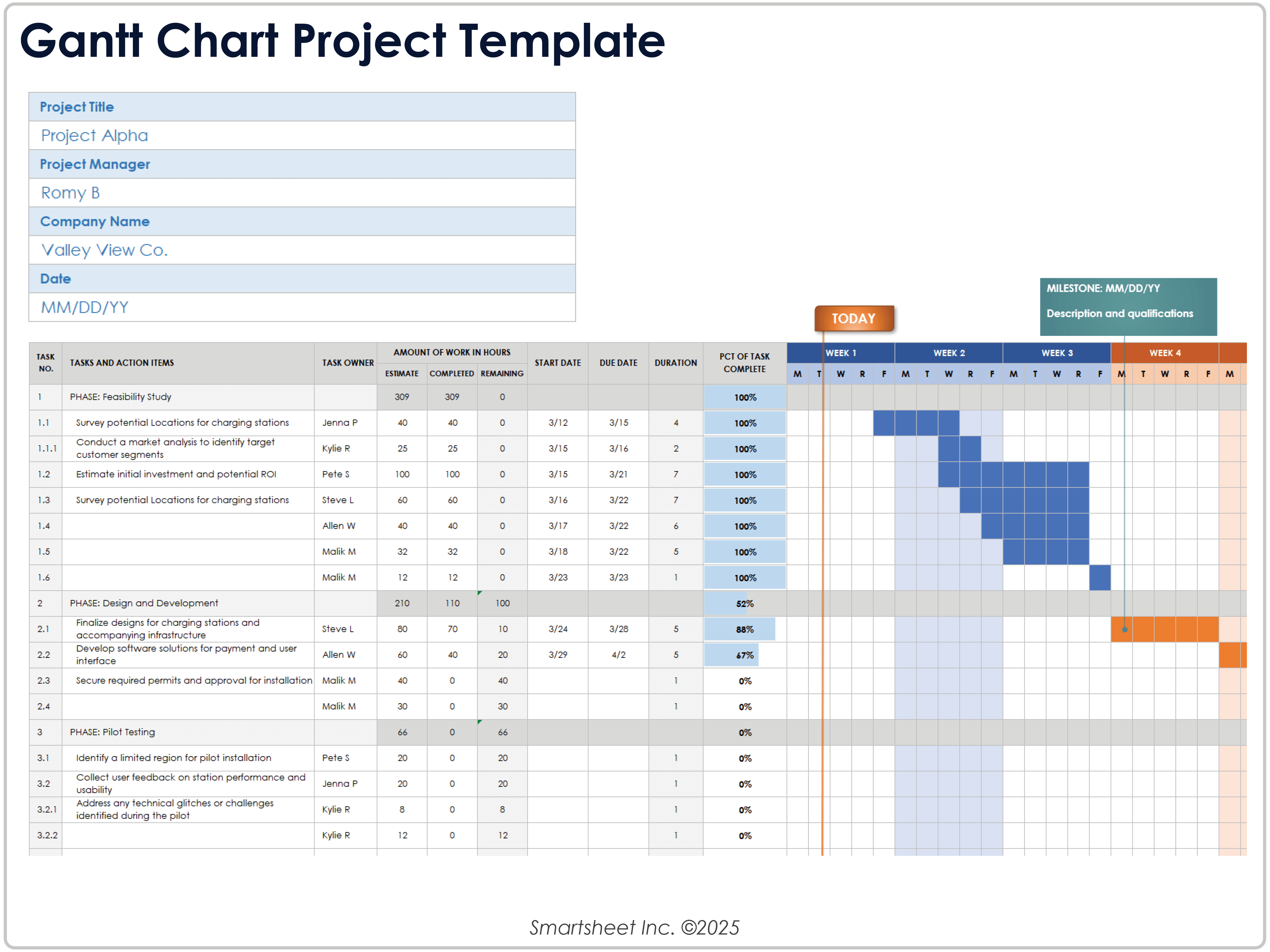 Gantt Chart Project Template 11440