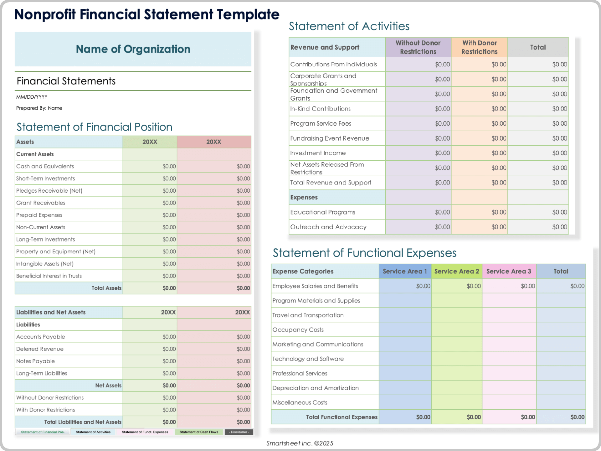 Nonprofit Financial Statement Template 12375